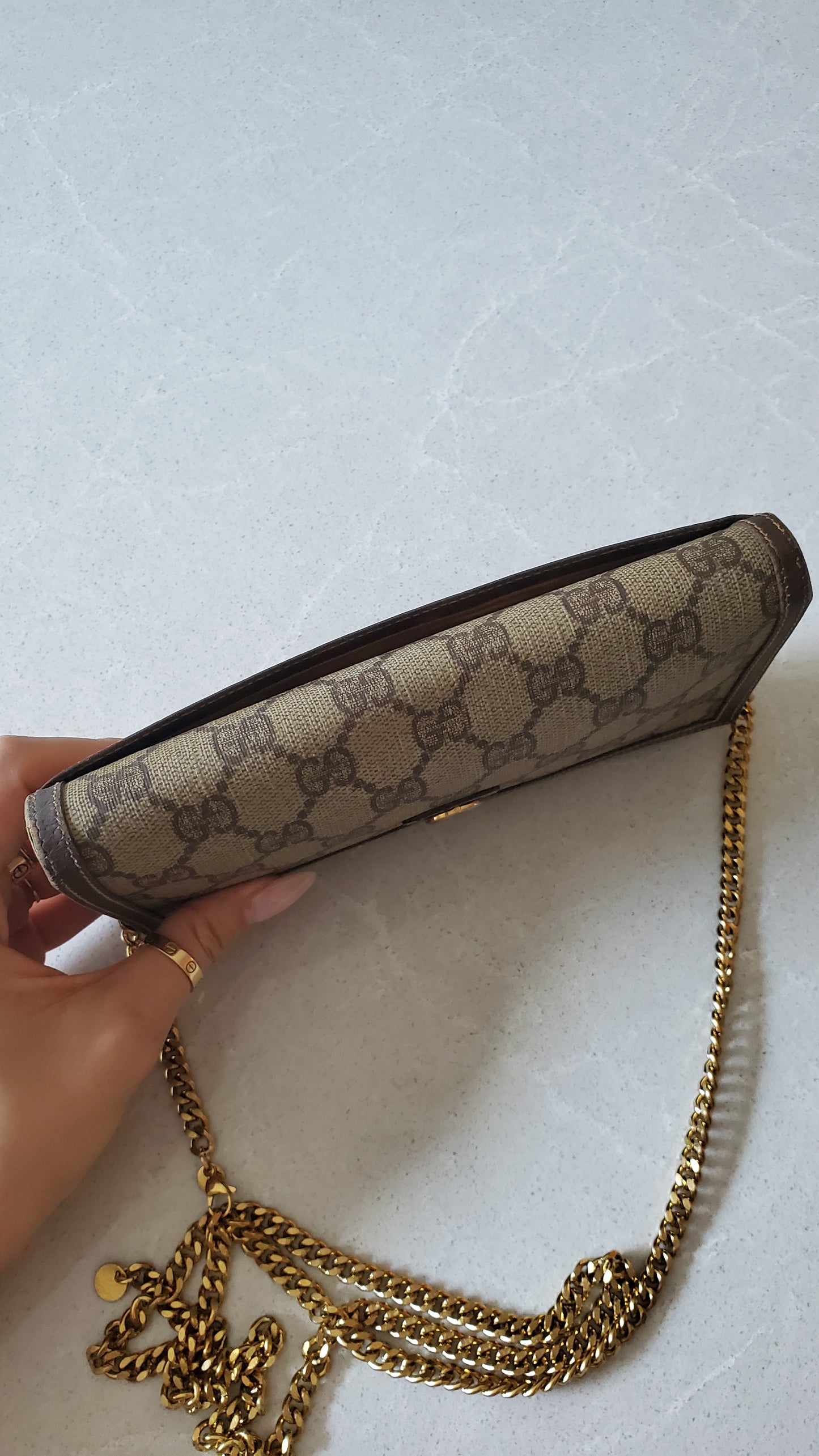 Authentic Vintage Gucci Upcycle Long Wallet on Chain & Strap