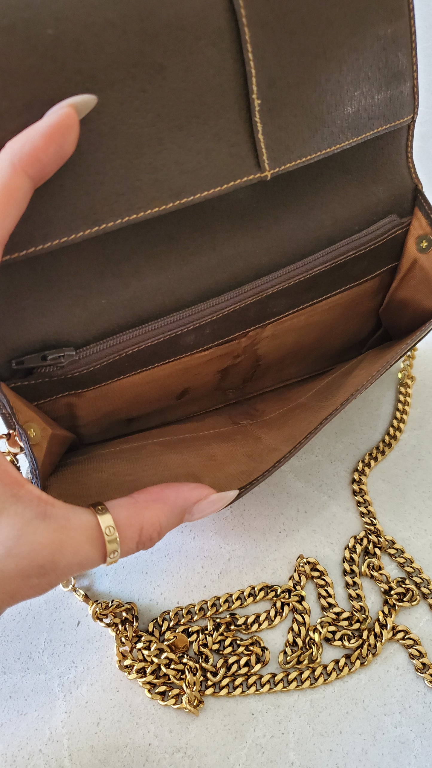 Authentic Vintage Gucci Upcycle Long Wallet on Chain & Strap
