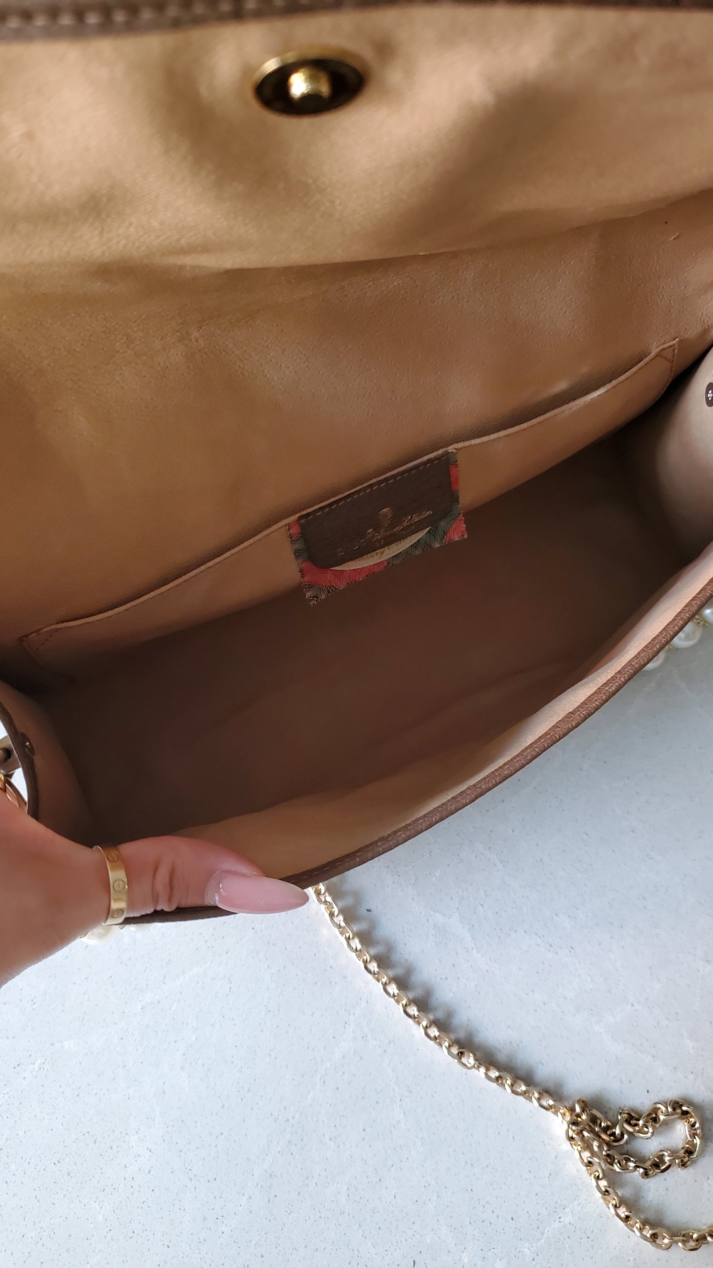 Authentic Vintage Gucci Upcycle Purse on Chains (with pearls)