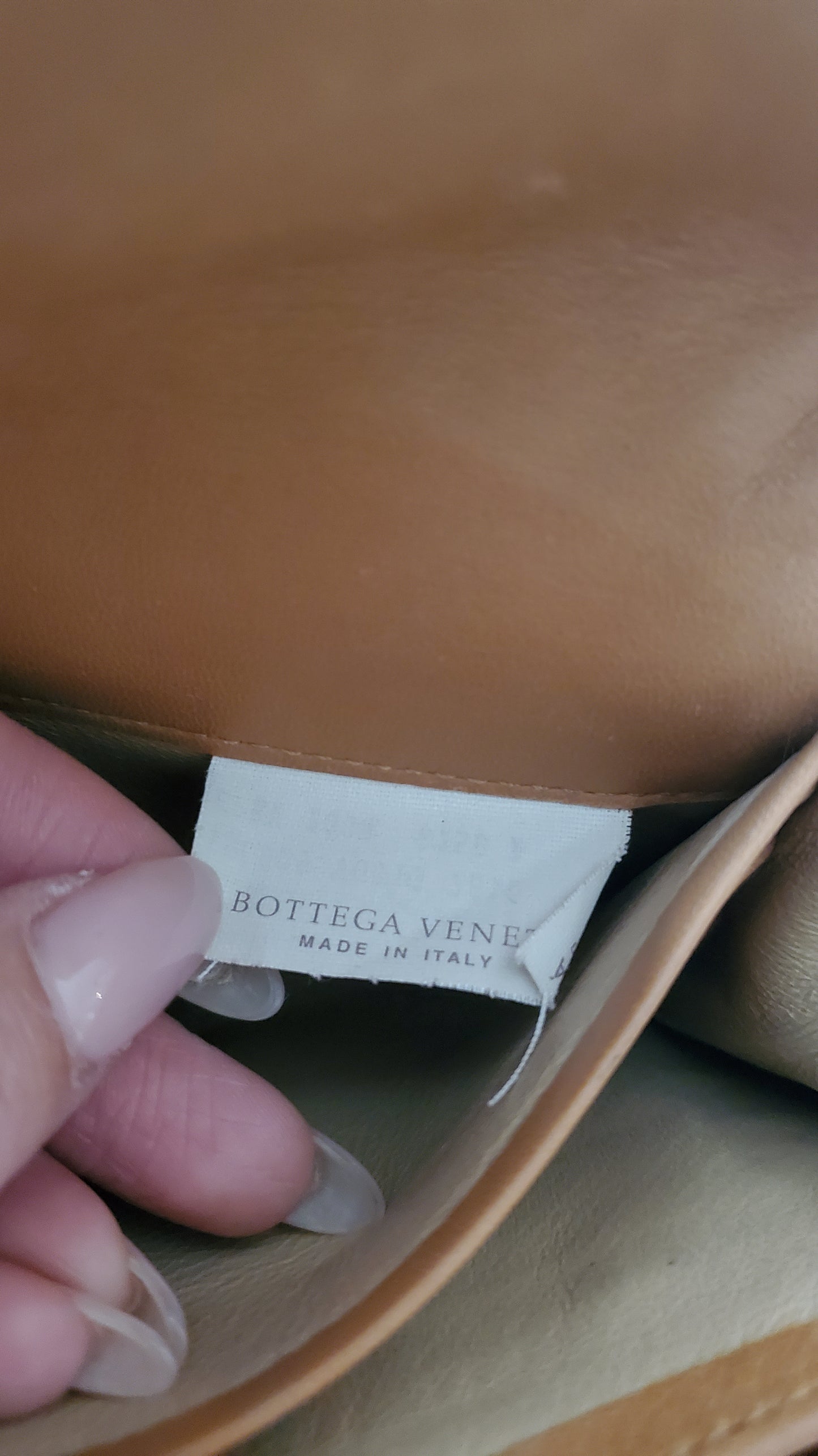 Authentic Bottega Veneta Upcycle Long Tan Leather Wallet on Chains