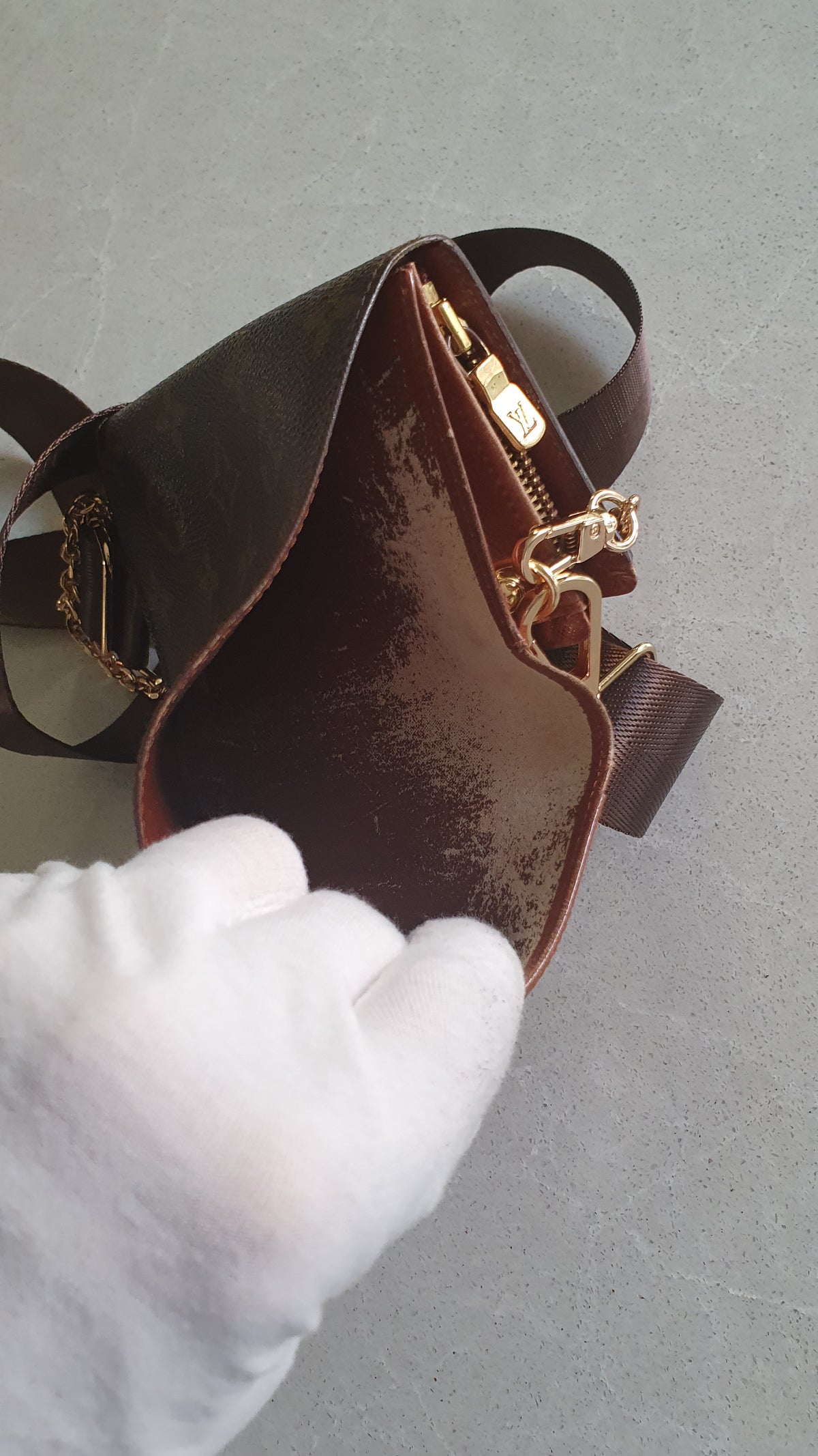 Authentic Vintage Louis Vuitton Upcycle Small Wallet (2) with Strap and Chain
