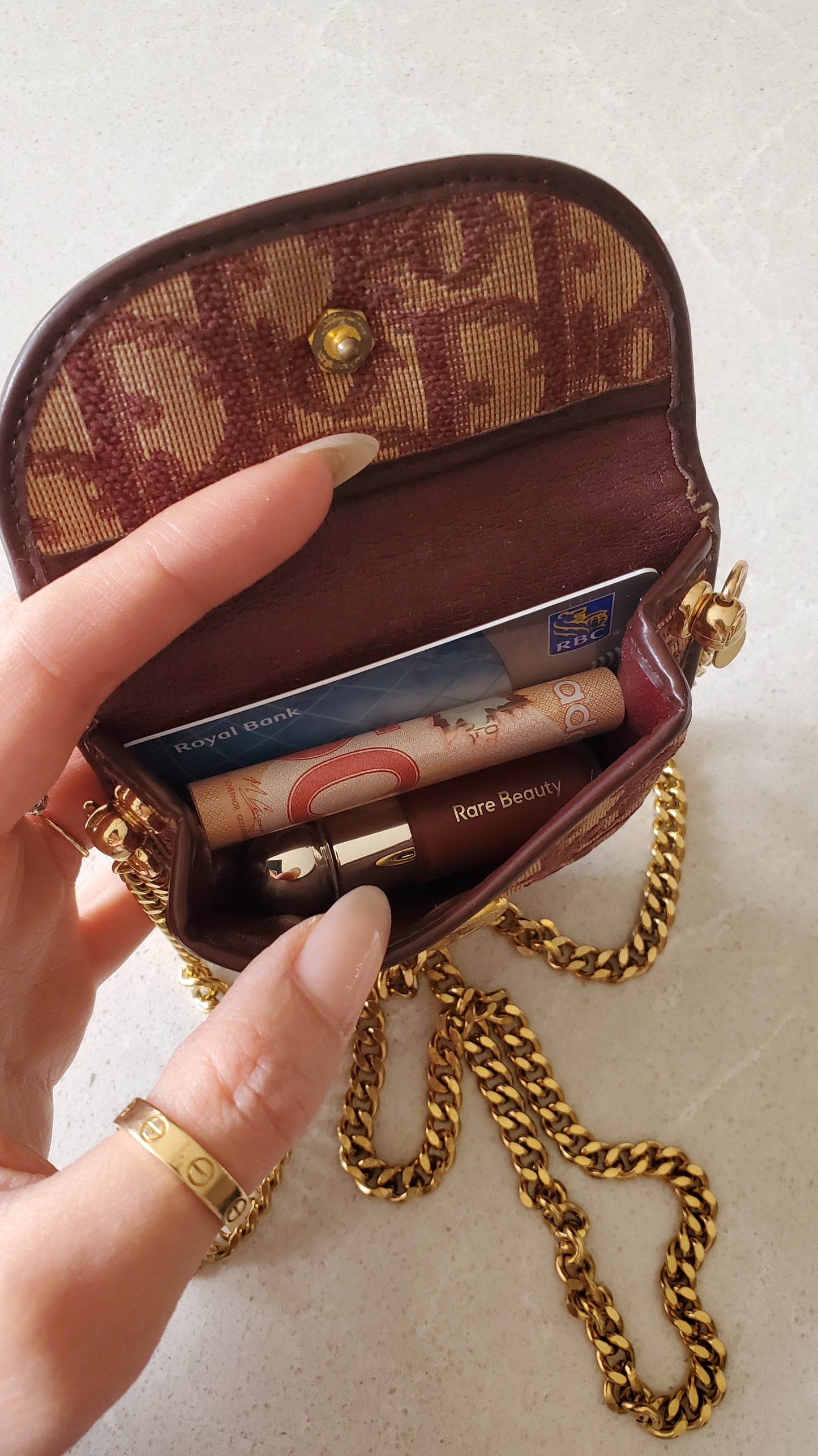 Authentic Vintage Dior Upcycle Versatile Mini Pouch on Chain