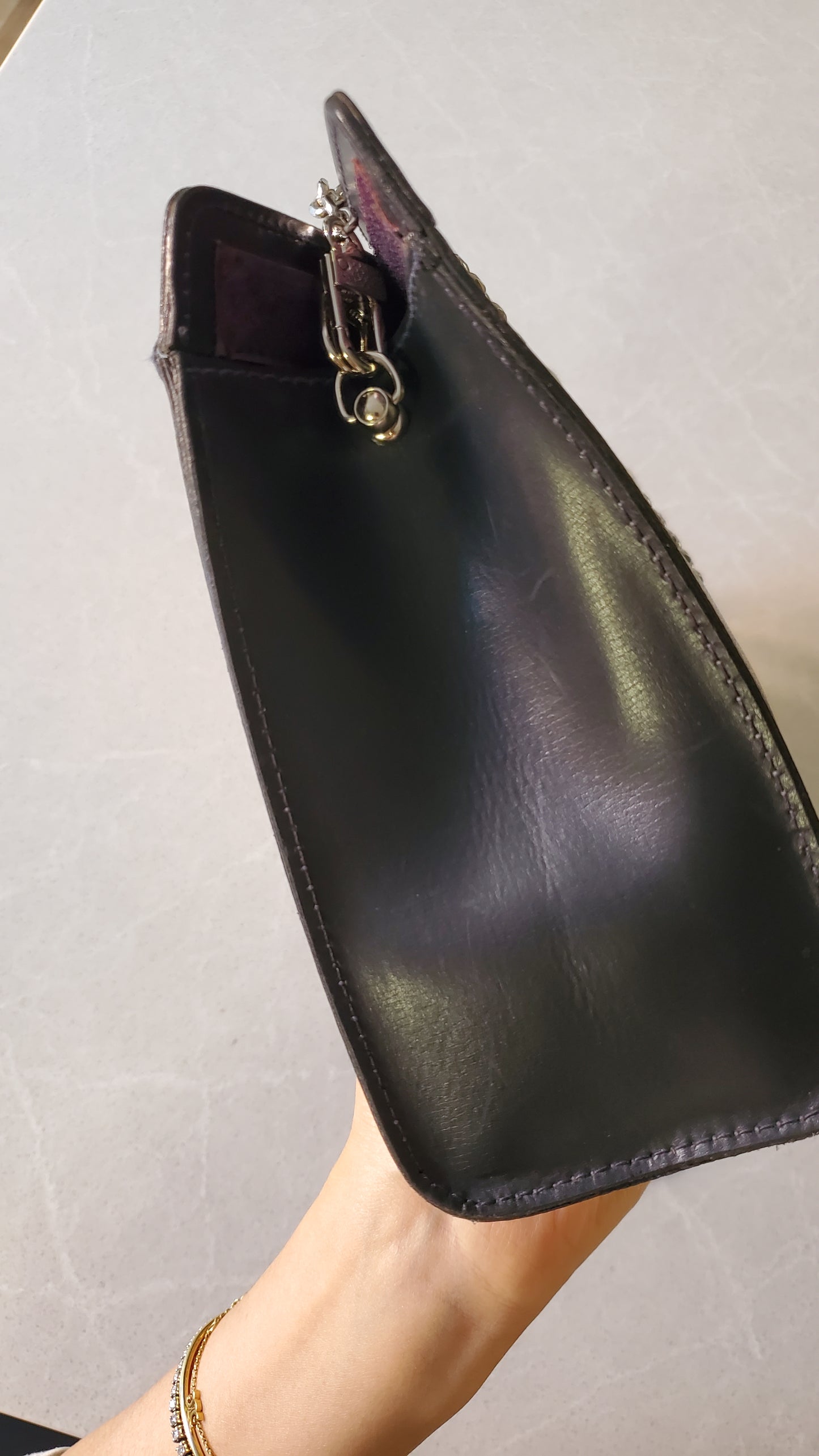 Authentic Vintage Upcycle Gucci Large Bag on Chains (with velcro closing)