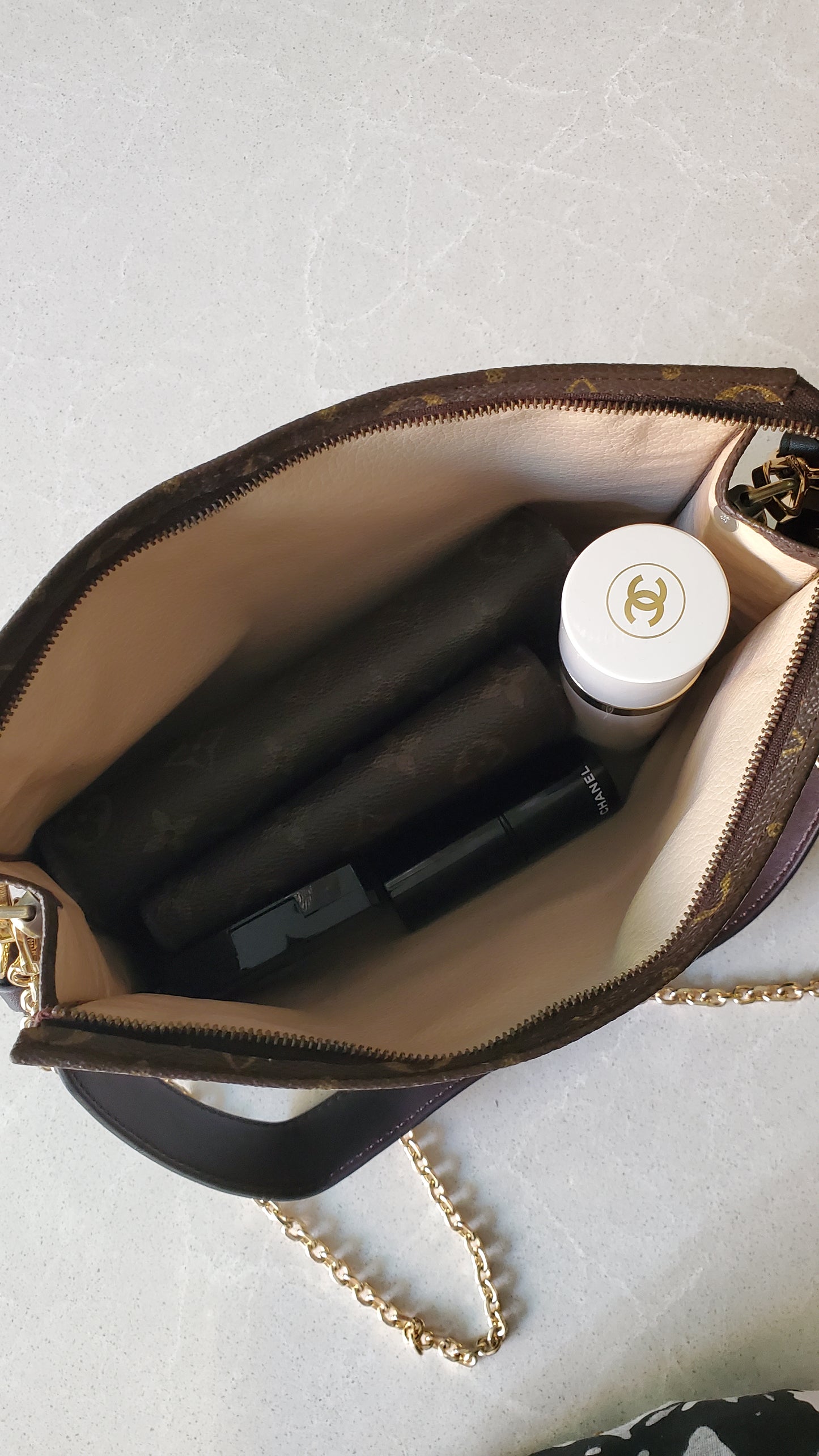 Authentic Vintage Louis Vuitton Upcycle Pouch on Chain & Strap