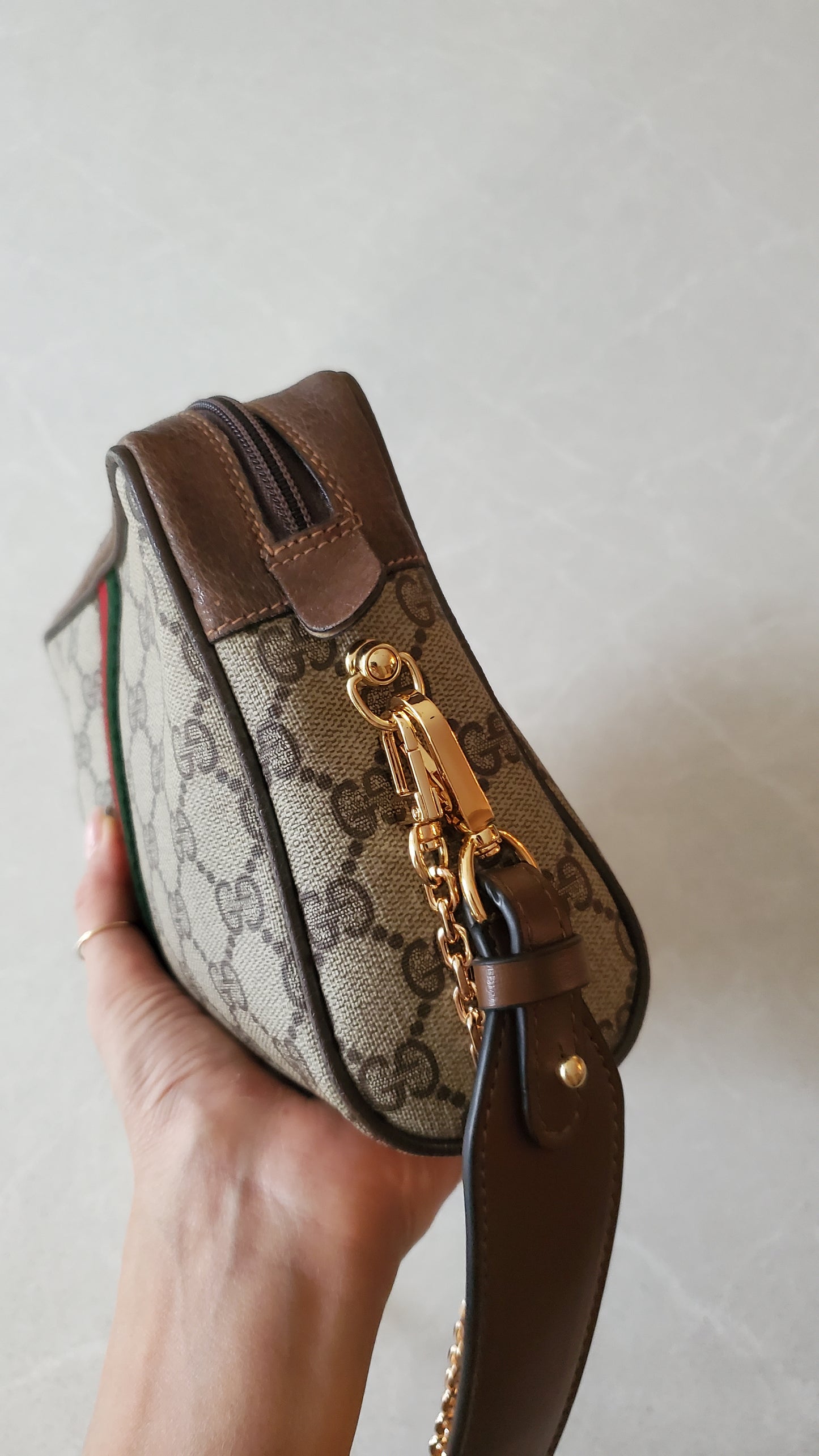 Authentic Vintage Gucci (75.01.012) Upcycle Purse on Chain & Strap