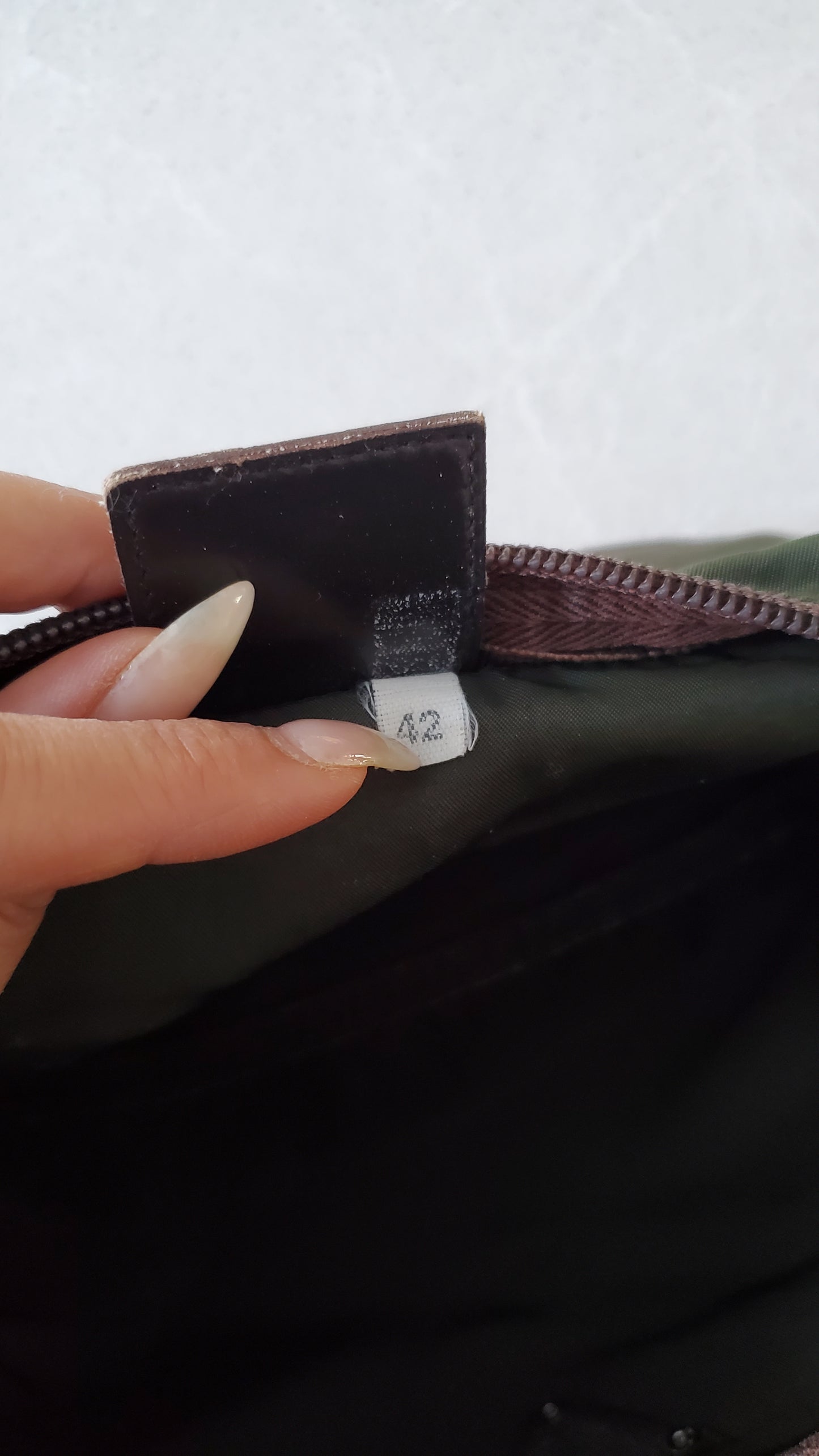 Authentic Prada (Green) Upcycle Nylon Pouch with Strap