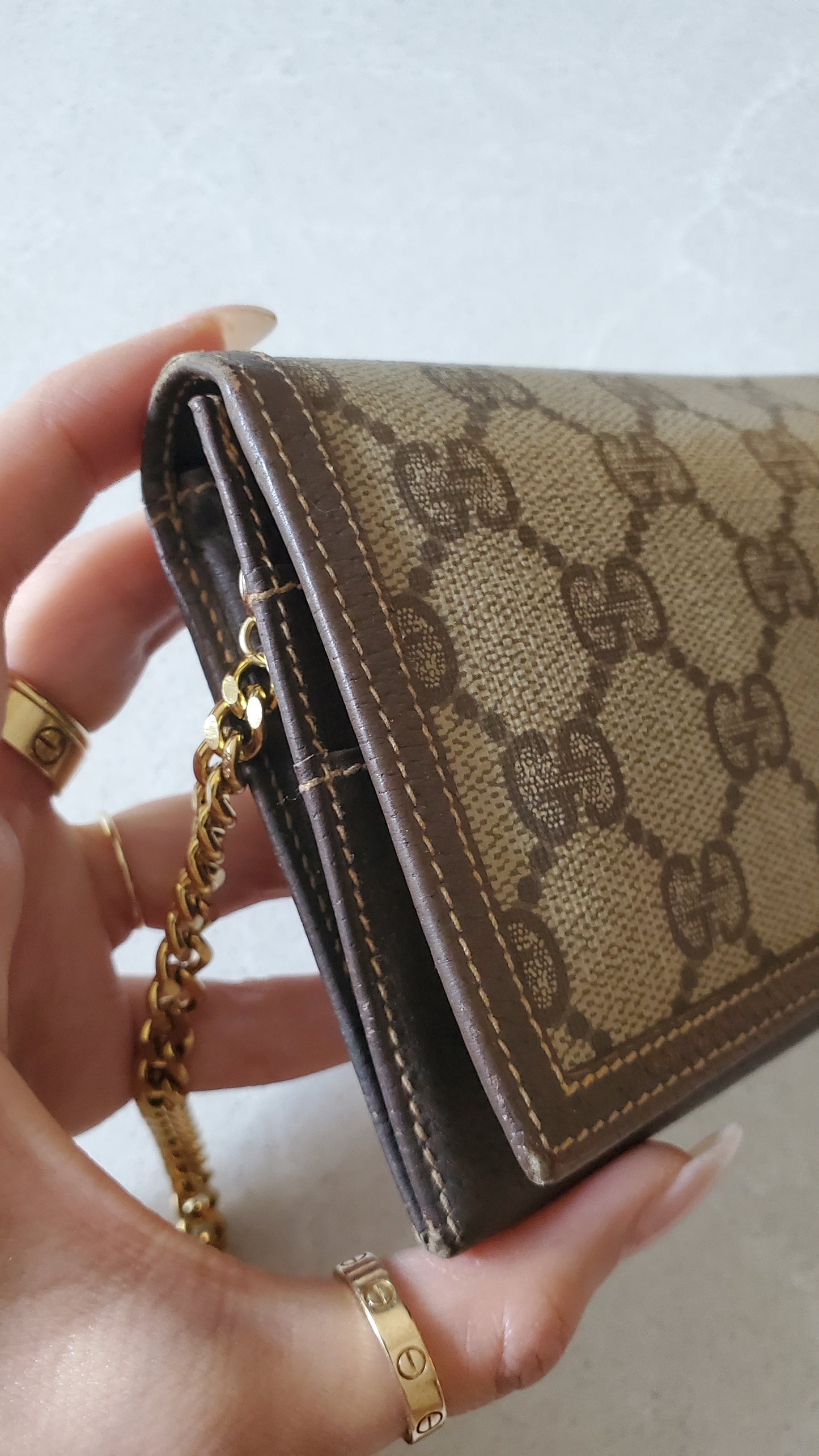 Authentic Vintage Gucci Upcycle Long Wallet on Chain & Strap