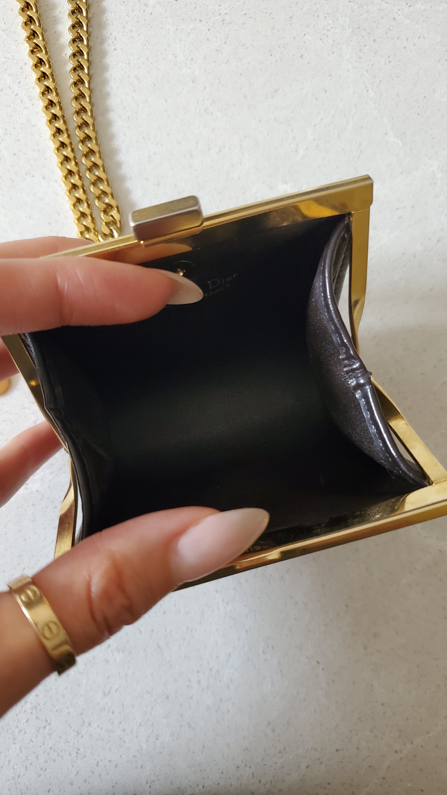Authentic Vintage Dior Upcycle Versatile Black Mini Pouch on Chain