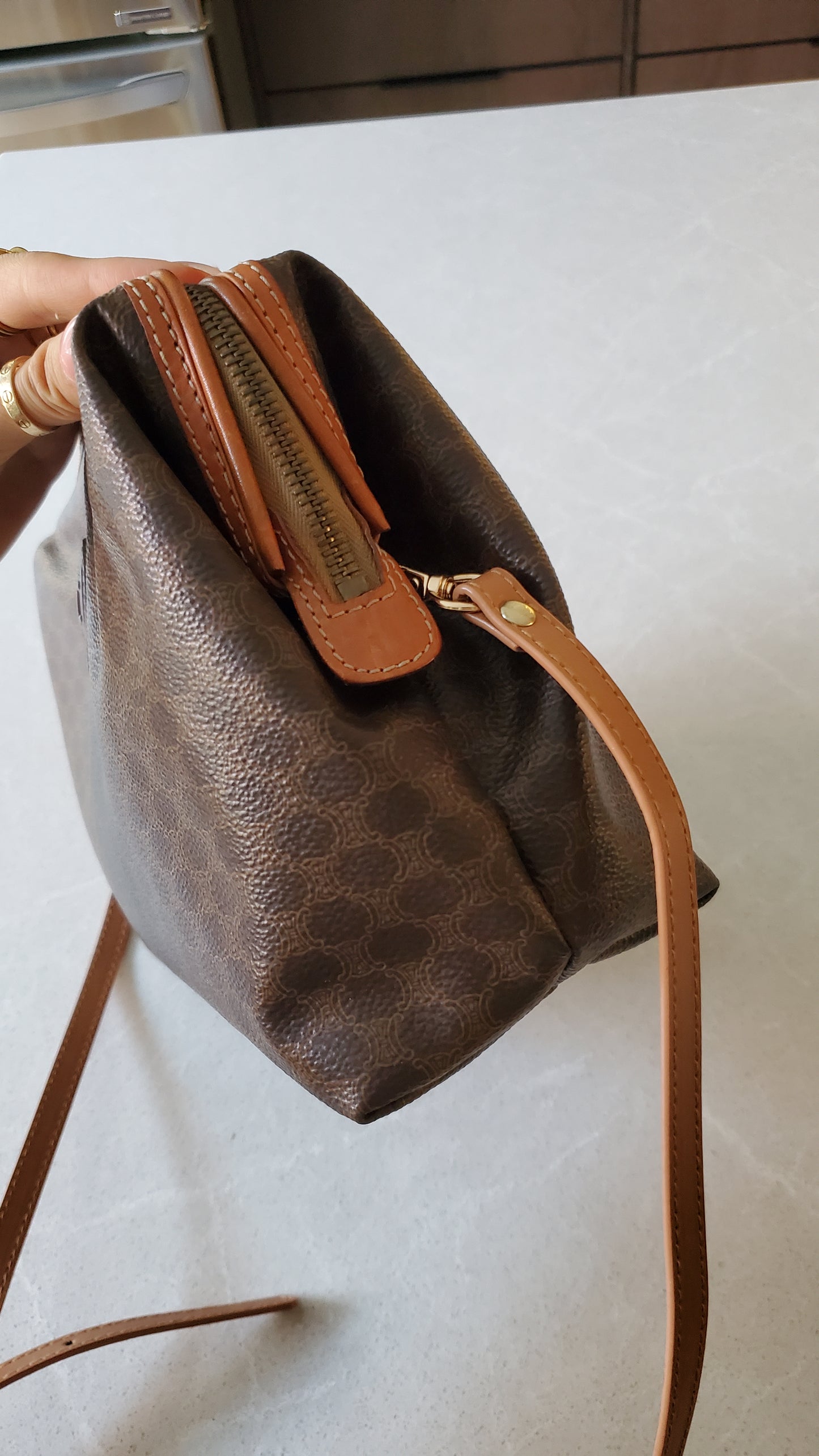 Authentic Vintage Celine Upcycle Medium Pouch on Strap