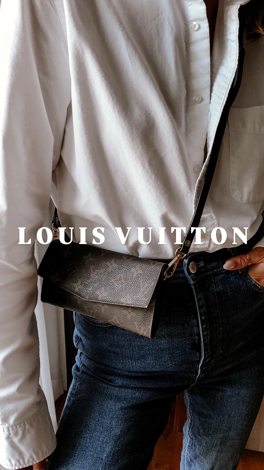 Authentic Vintage Louis Vuitton Monogram Upcycle Long Wallet on Strap
