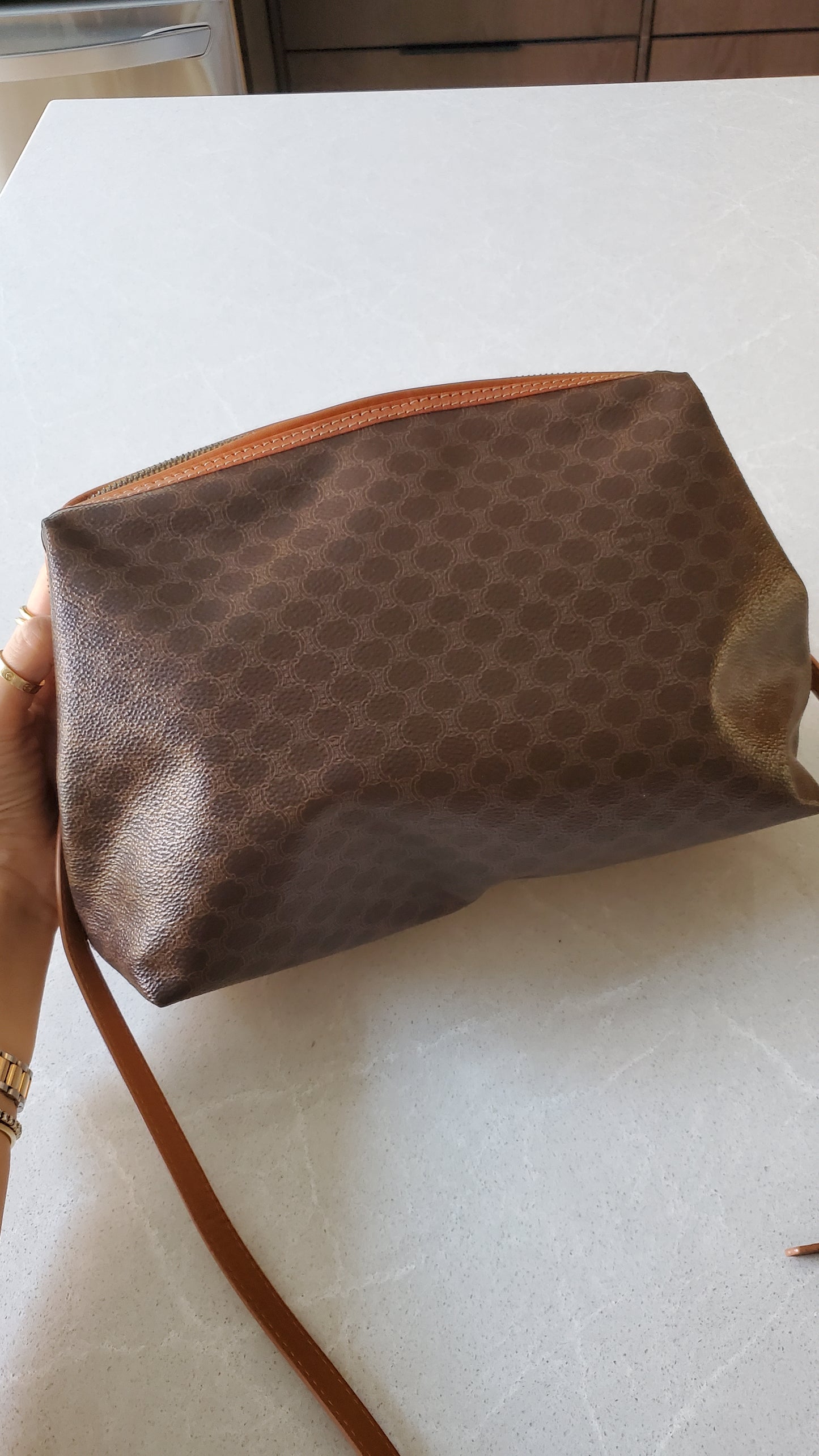 Authentic Vintage Celine Upcycle Medium Pouch on Strap