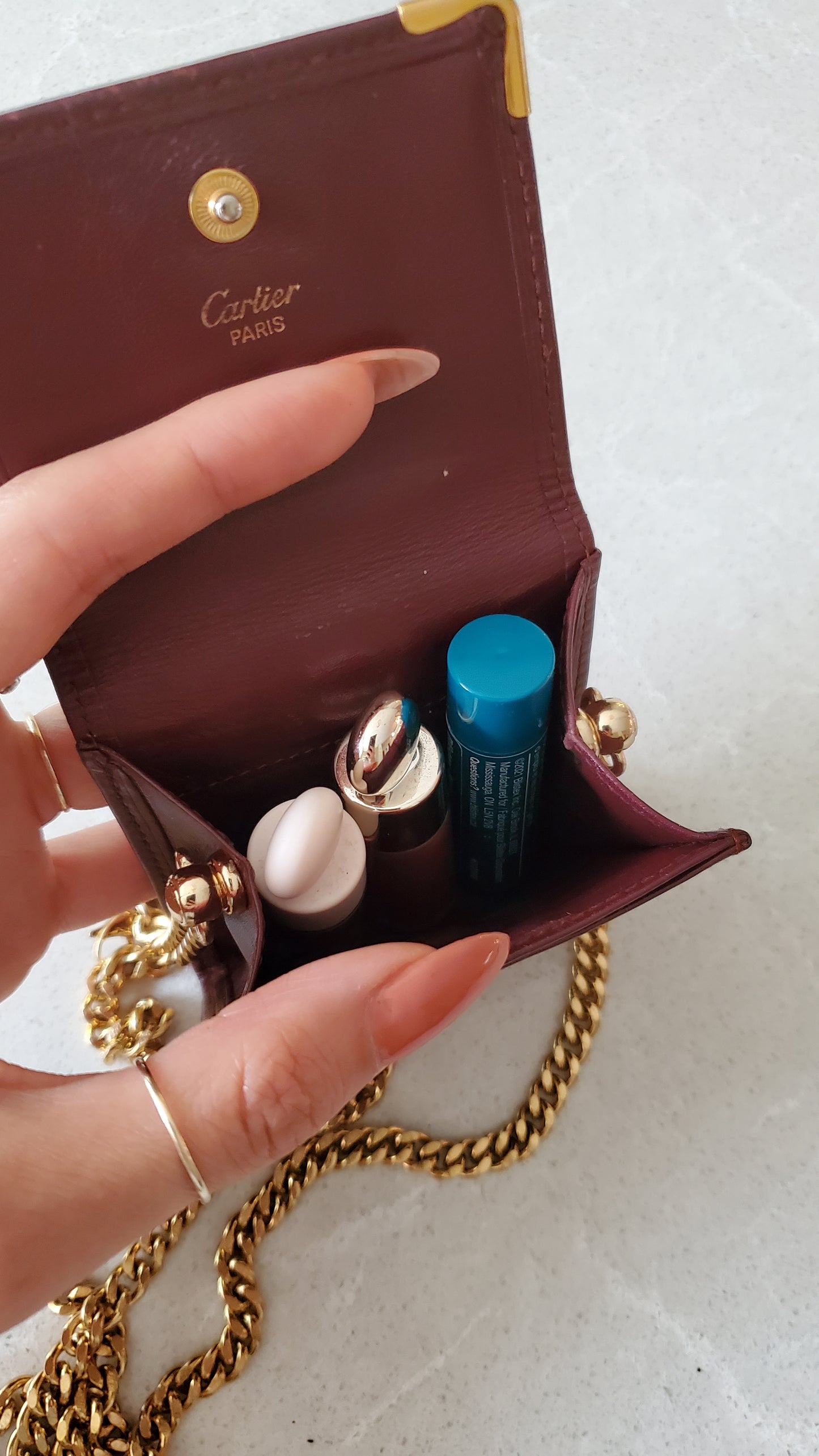 Authentic Vintage Cartier Upcycle Mini Pouch on Chain
