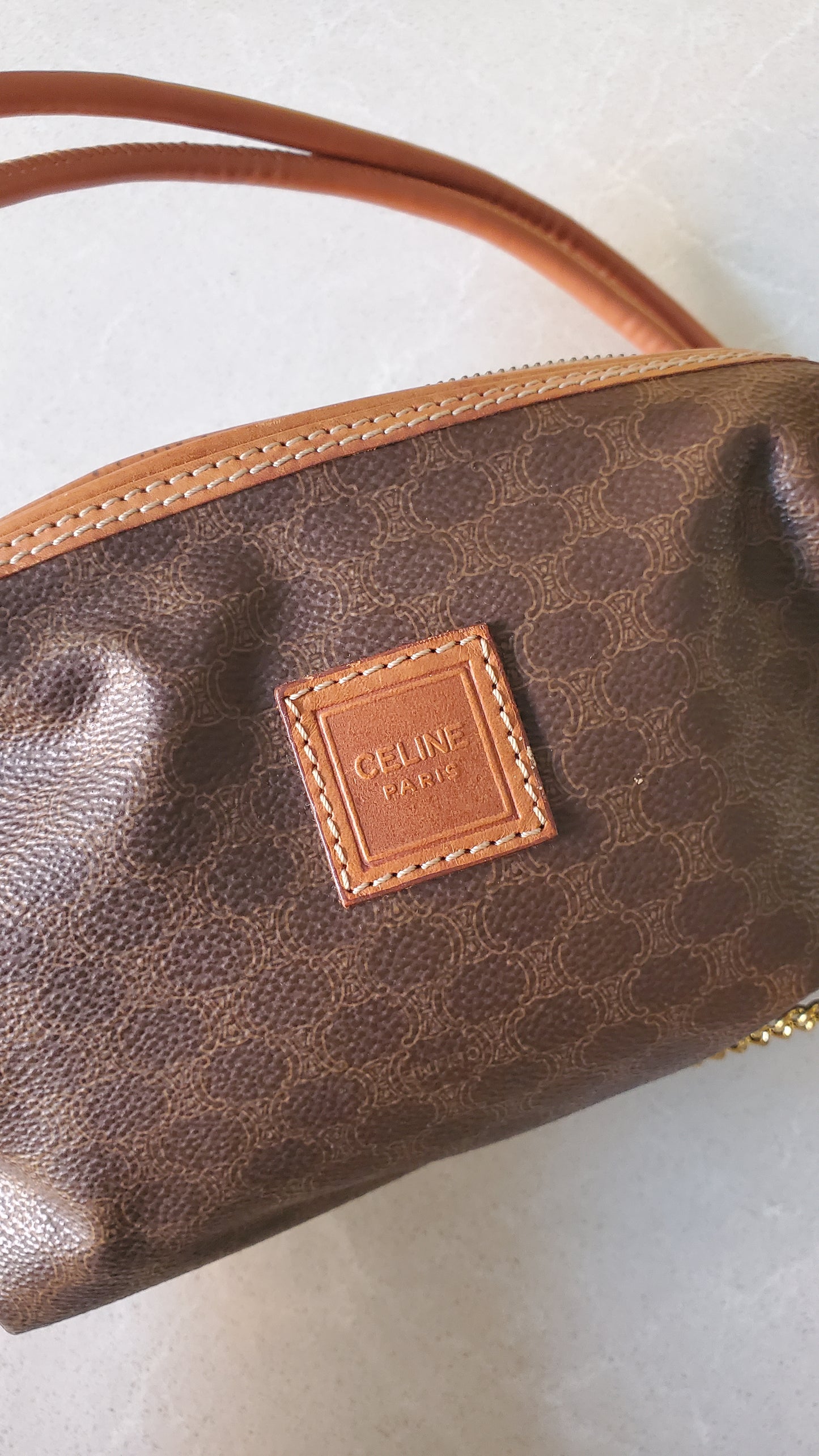 Authentic Vintage Celine Upcycle Purse on Strap & Chain