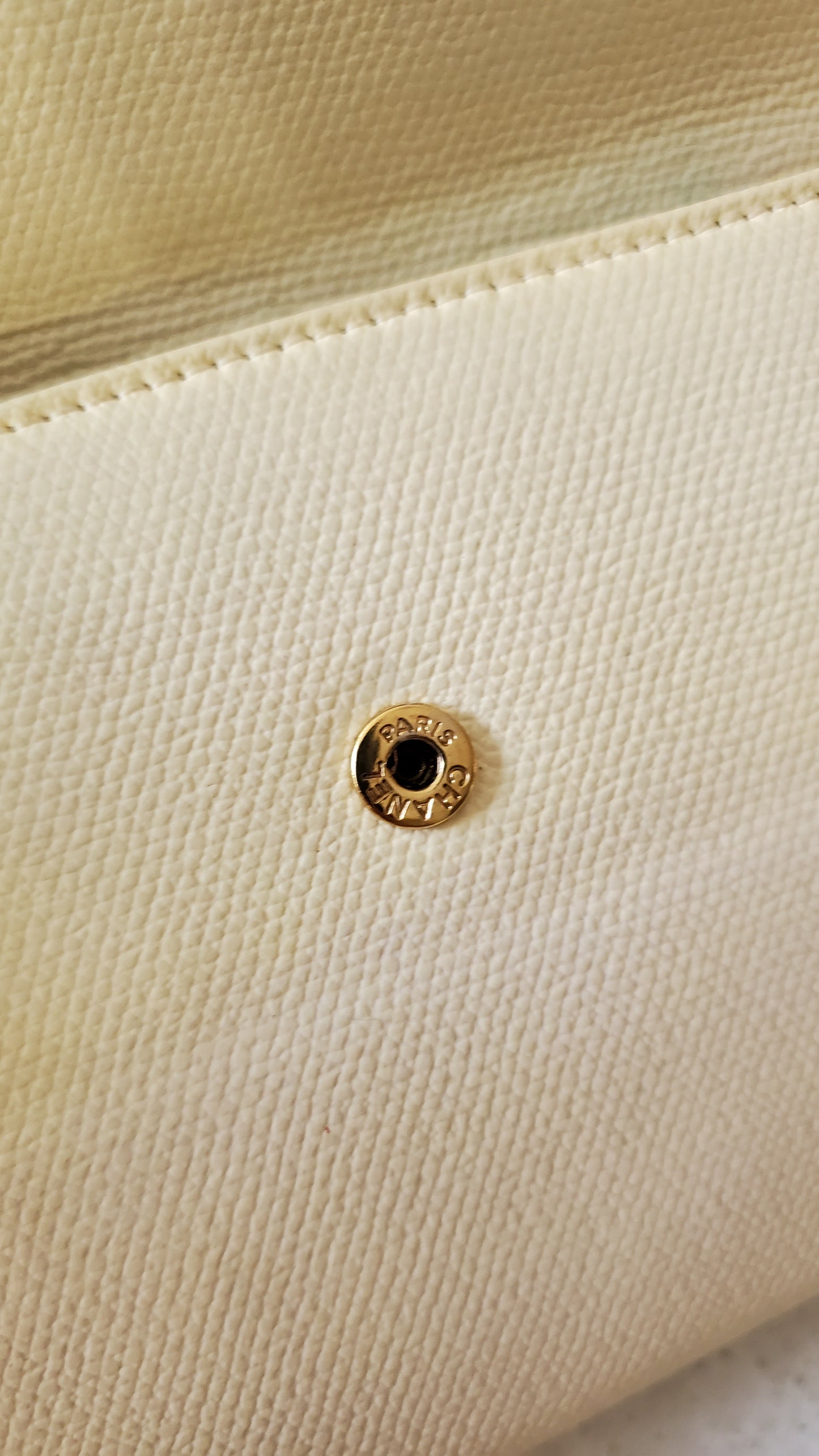 Authentic Vintage Chanel Upcycle Cream Caviar Wallet on Strap