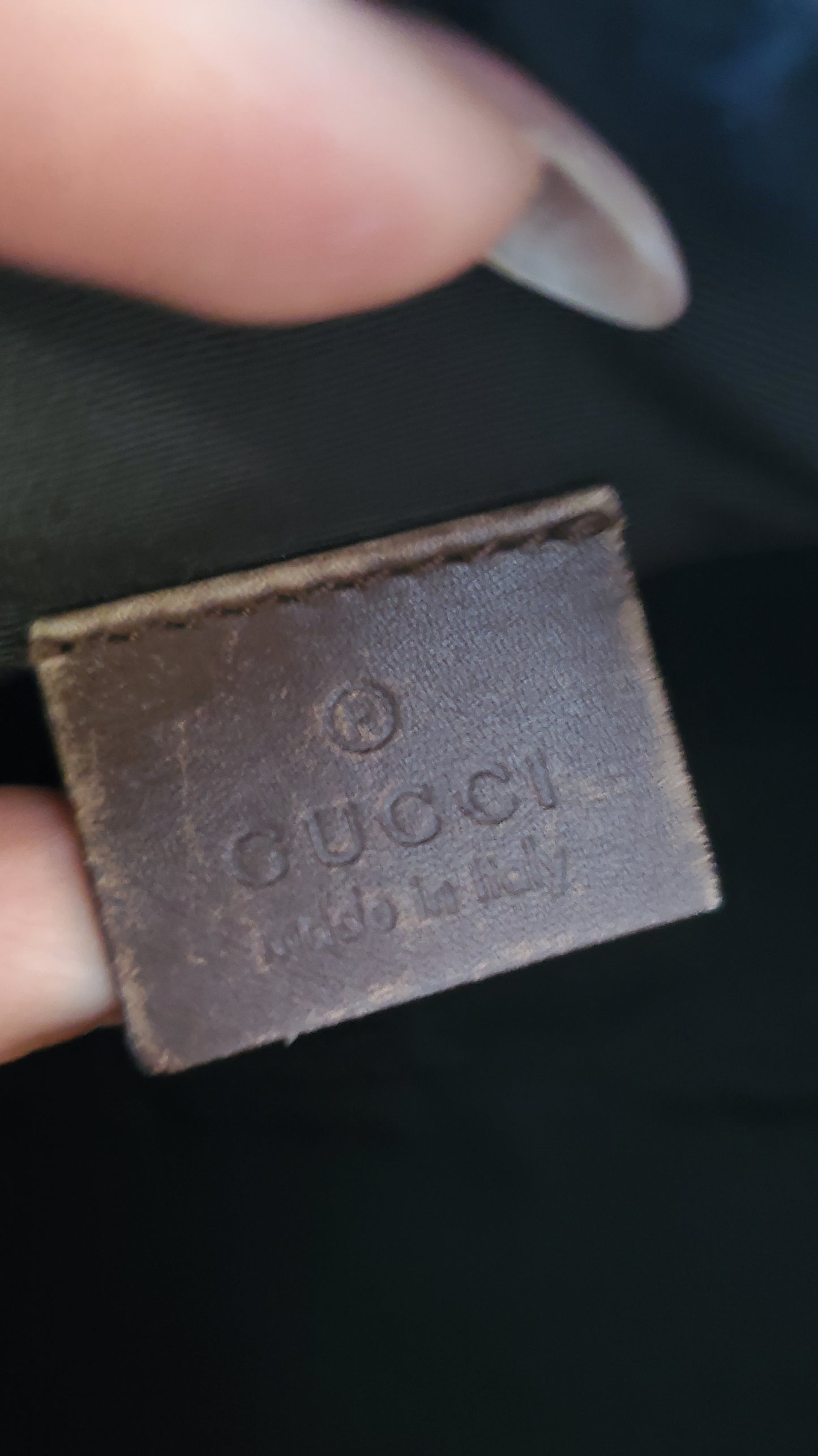 Authentic Vintage Gucci Upcycle Brown Fabric Pouch on Chain & Strap