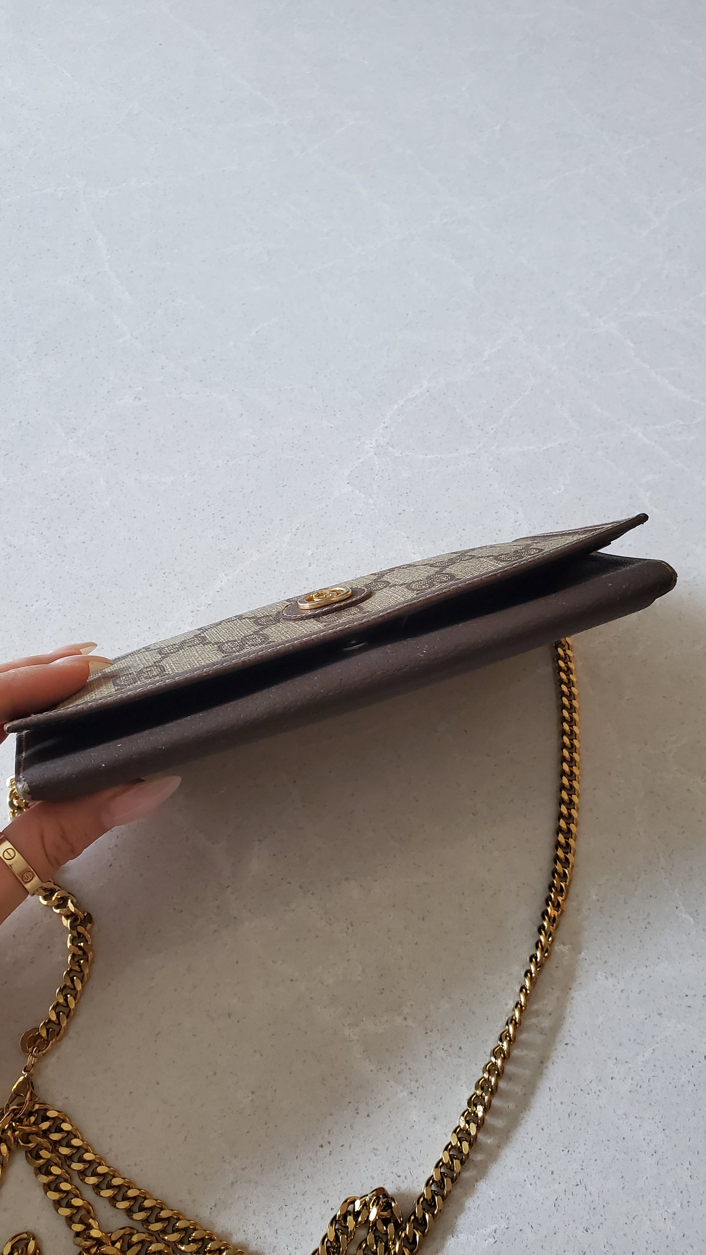 Authentic Vintage Gucci Upcycle Long Wallet on Chain & Strap