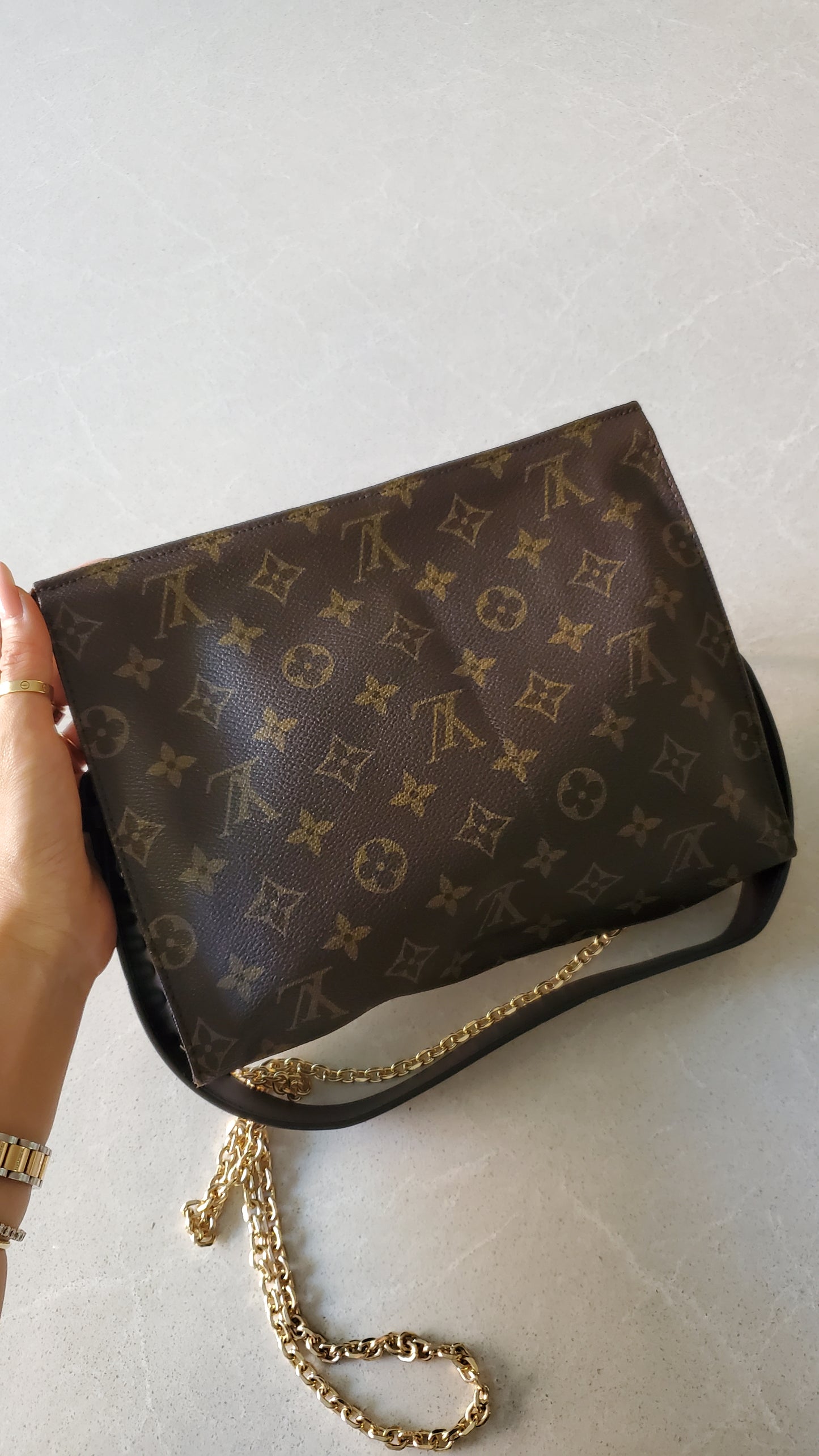 Authentic Vintage Louis Vuitton Upcycle Pouch on Chain & Strap