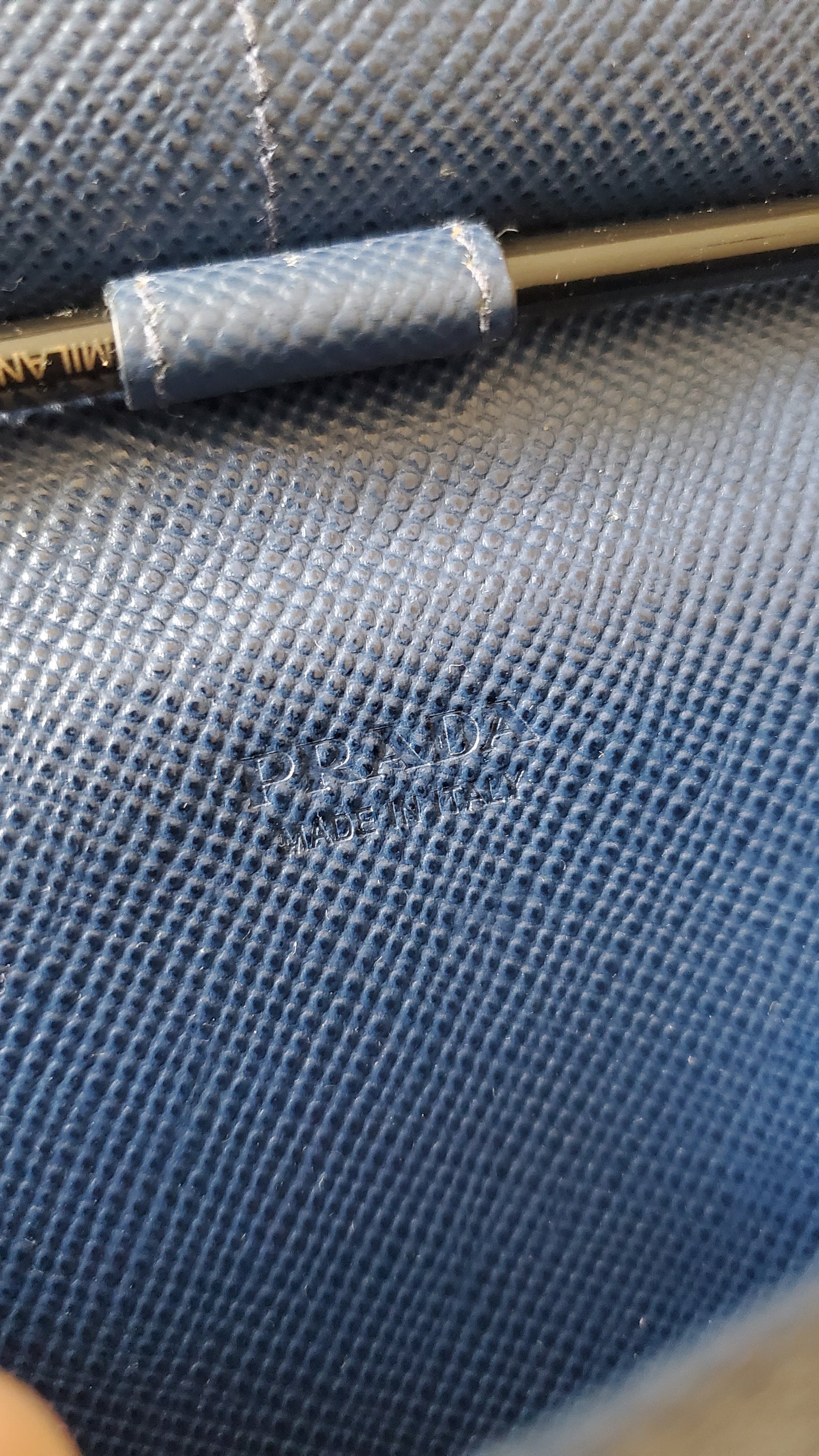 Authentic Prada Upcycle Dark Navy Large Zip-Up Wallet on Chain