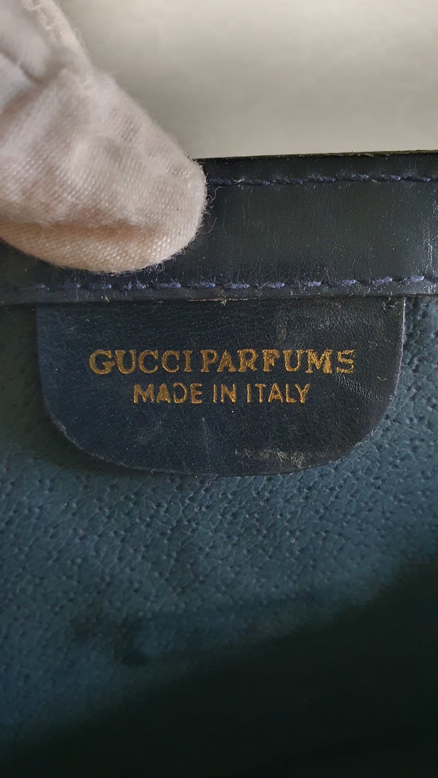 Authentic Vintage Gucci Upcycle (Dark Navy) Large Purse with Shoulder Strap