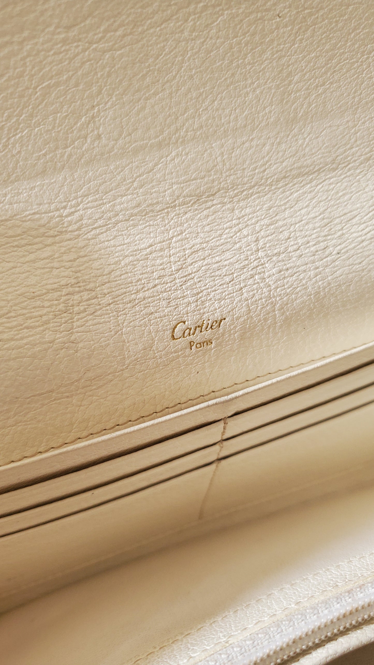 Authentic Vintage Cartier Upcycle Long Leather Wallet on Strap & Chain