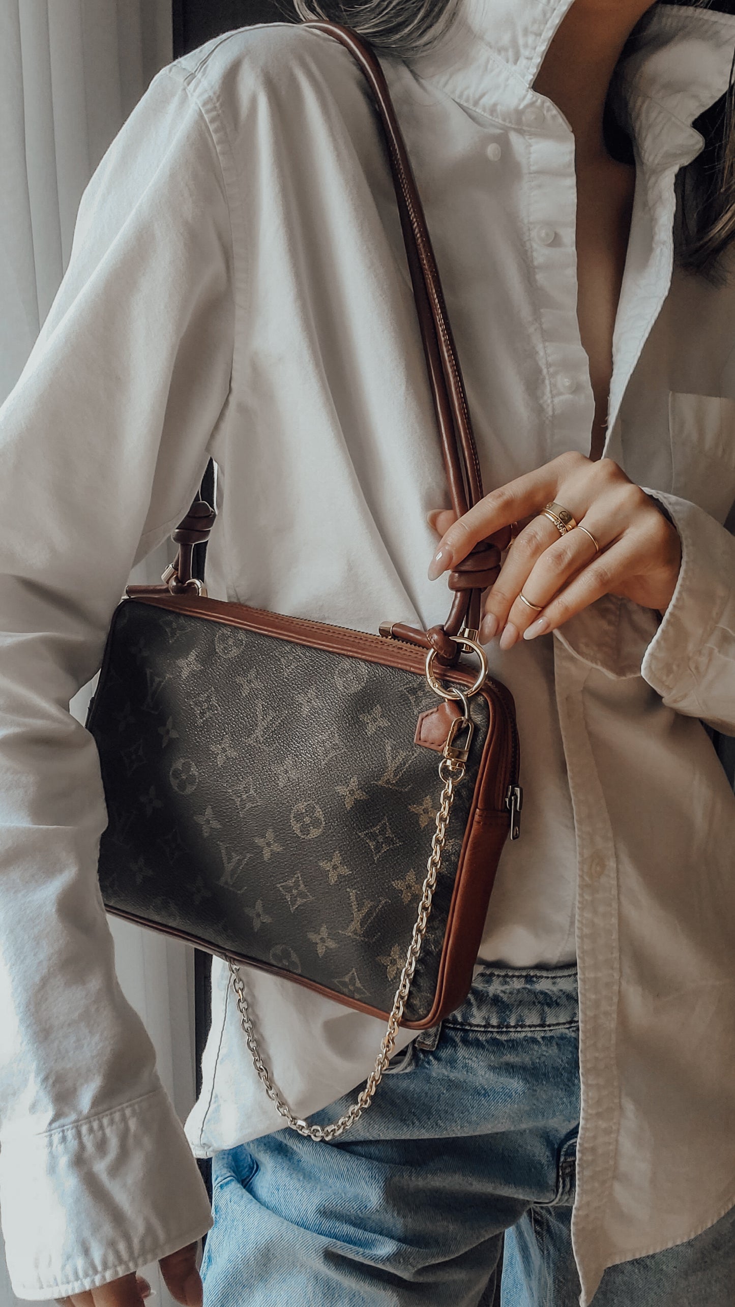 Authentic Vintage Louis Vuitton Upcycle Purse on Chain & Strap