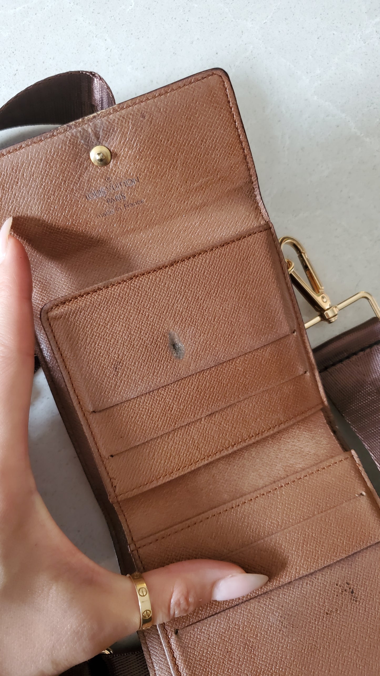 Authentic Vintage Louis Vuitton (TH1916) Upcycle Small Wallet on Chain & Strap