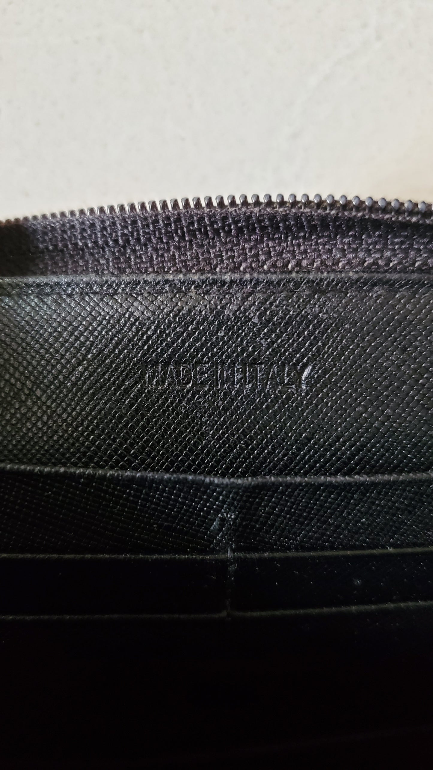 Authentic Prada Upcycle Black Zip-Up Wallet with Handle Straps
