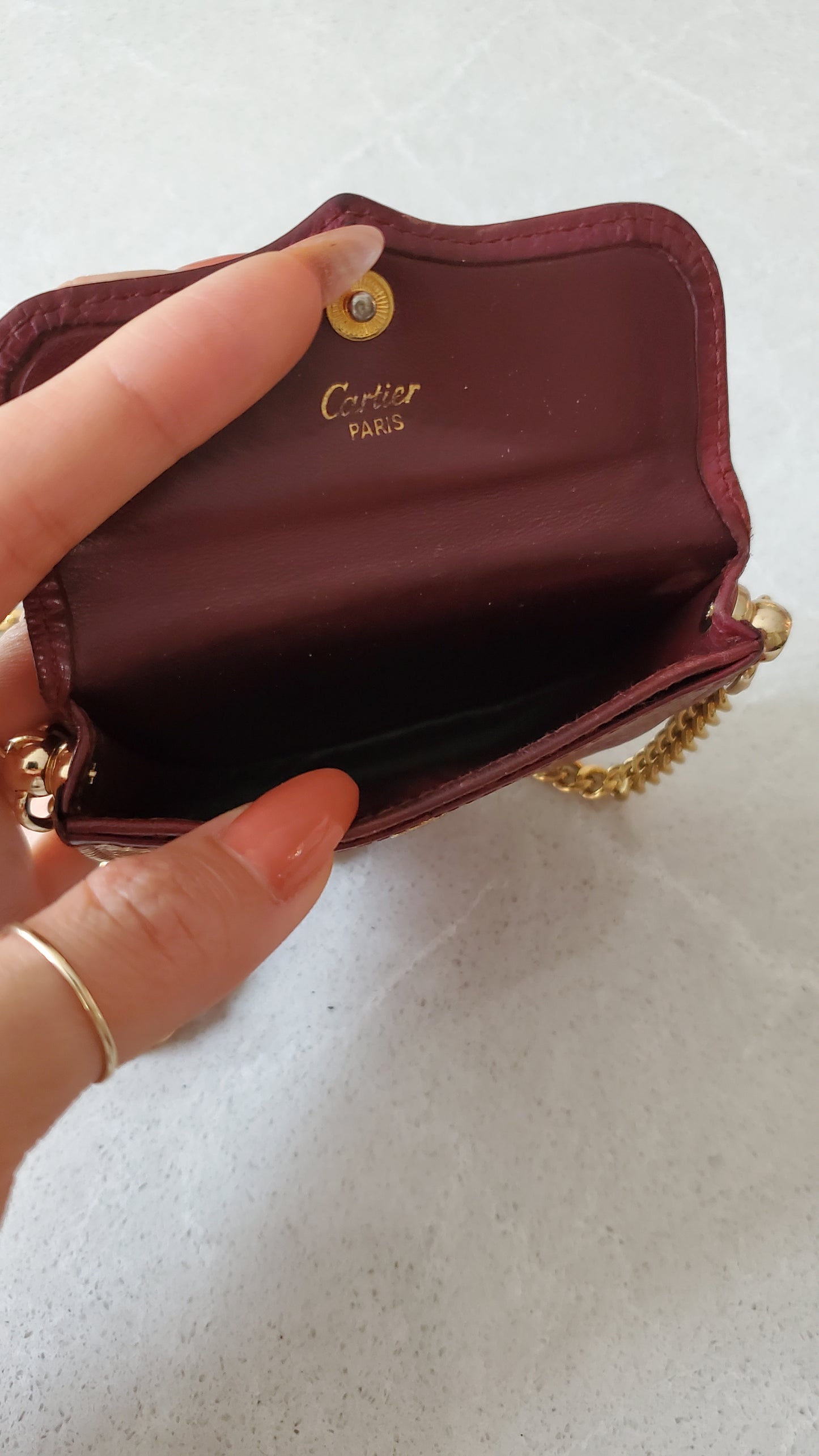 Authentic Vintage Cartier (1/2) Upcycle Mini Pouch on Chain