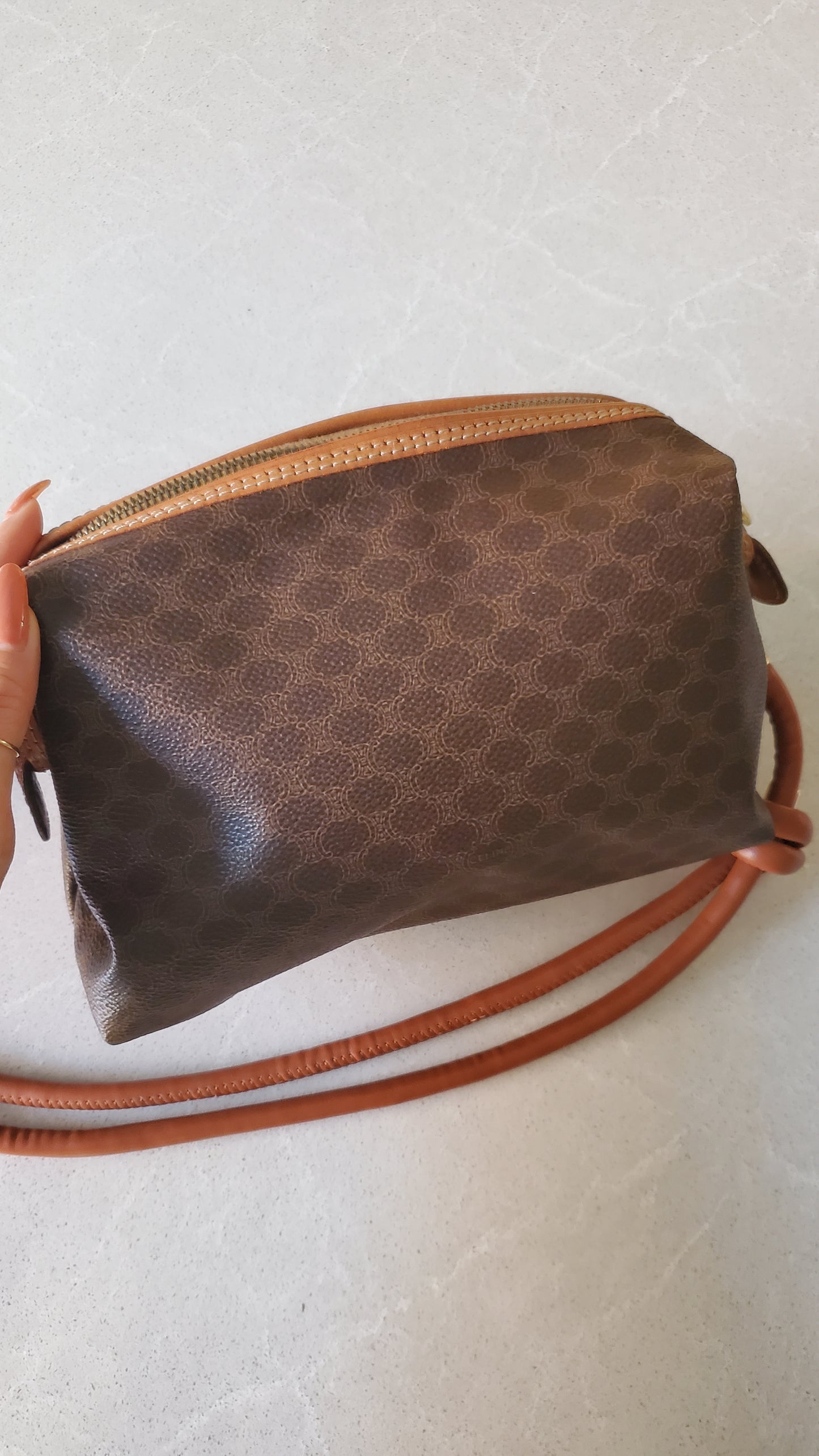 Authentic Vintage Celine Upcycle Purse on Strap & Chain