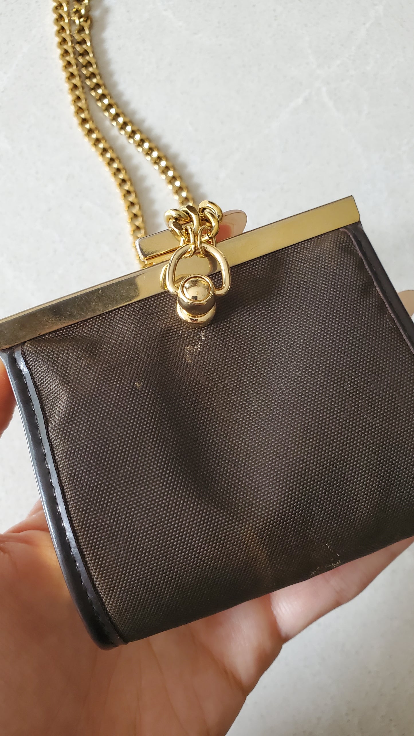 Authentic Vintage Dior Upcycle Versatile Black Mini Pouch on Chain