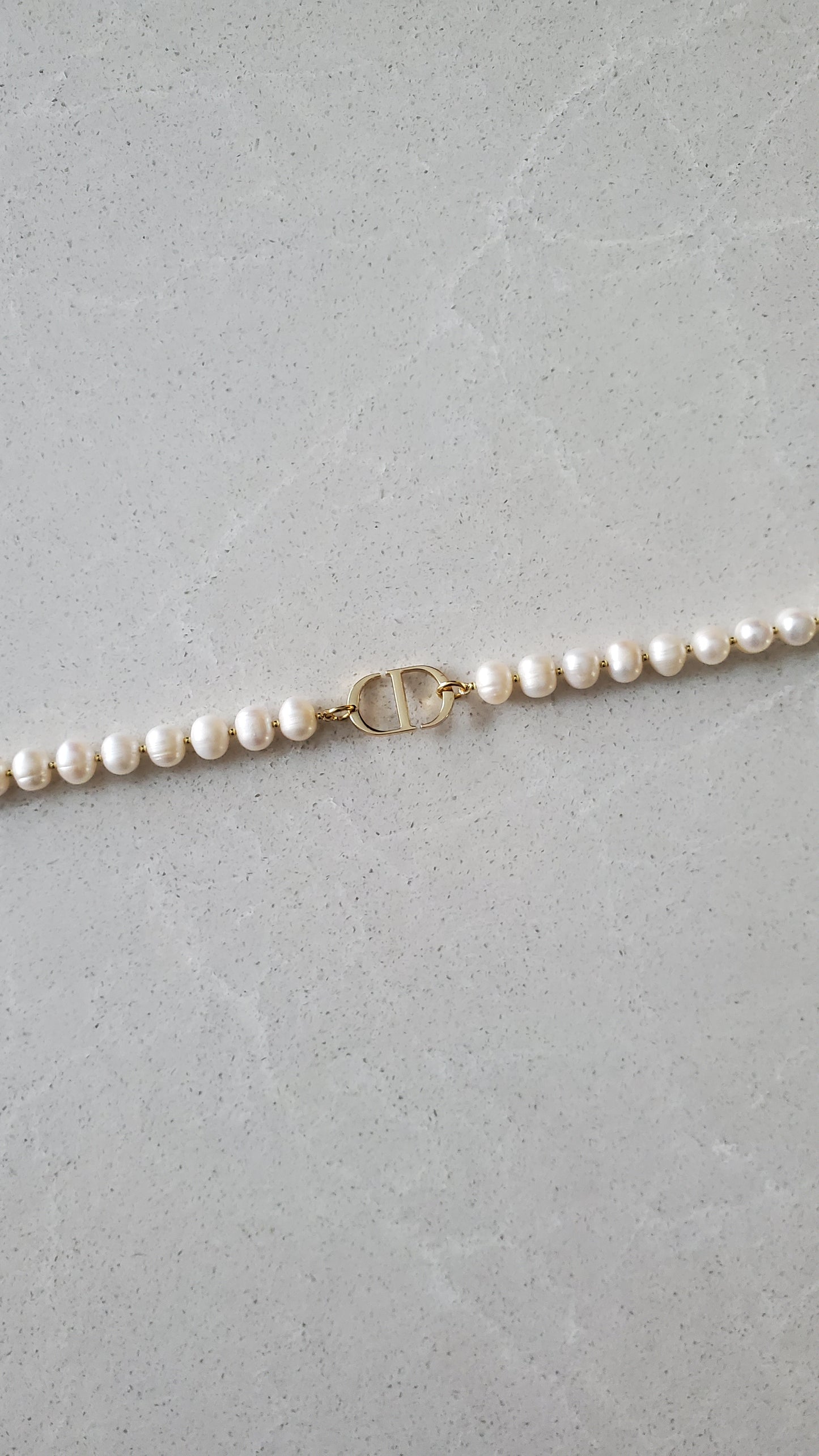 Authentic Dior Upcycle Handmade Real Freshwater Pearl Necklace