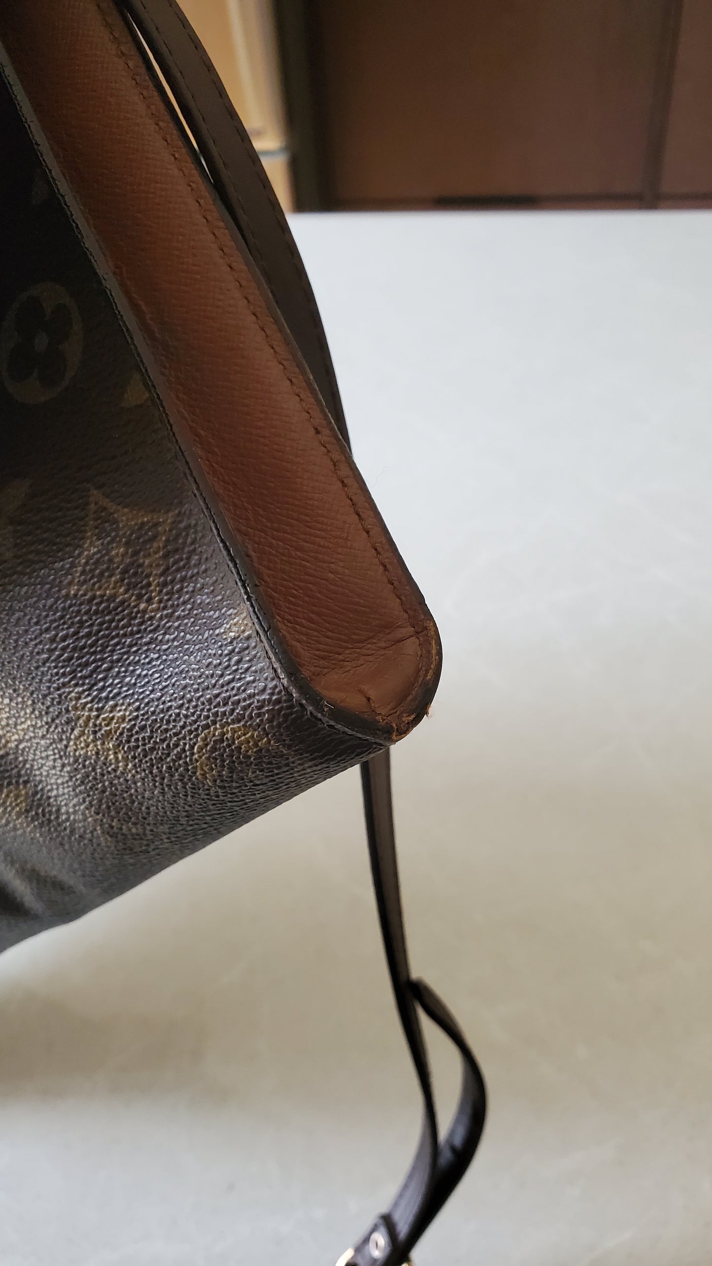 Authentic Vintage Louis Vuitton Upcycle (Large) Purse on Strap & Chain