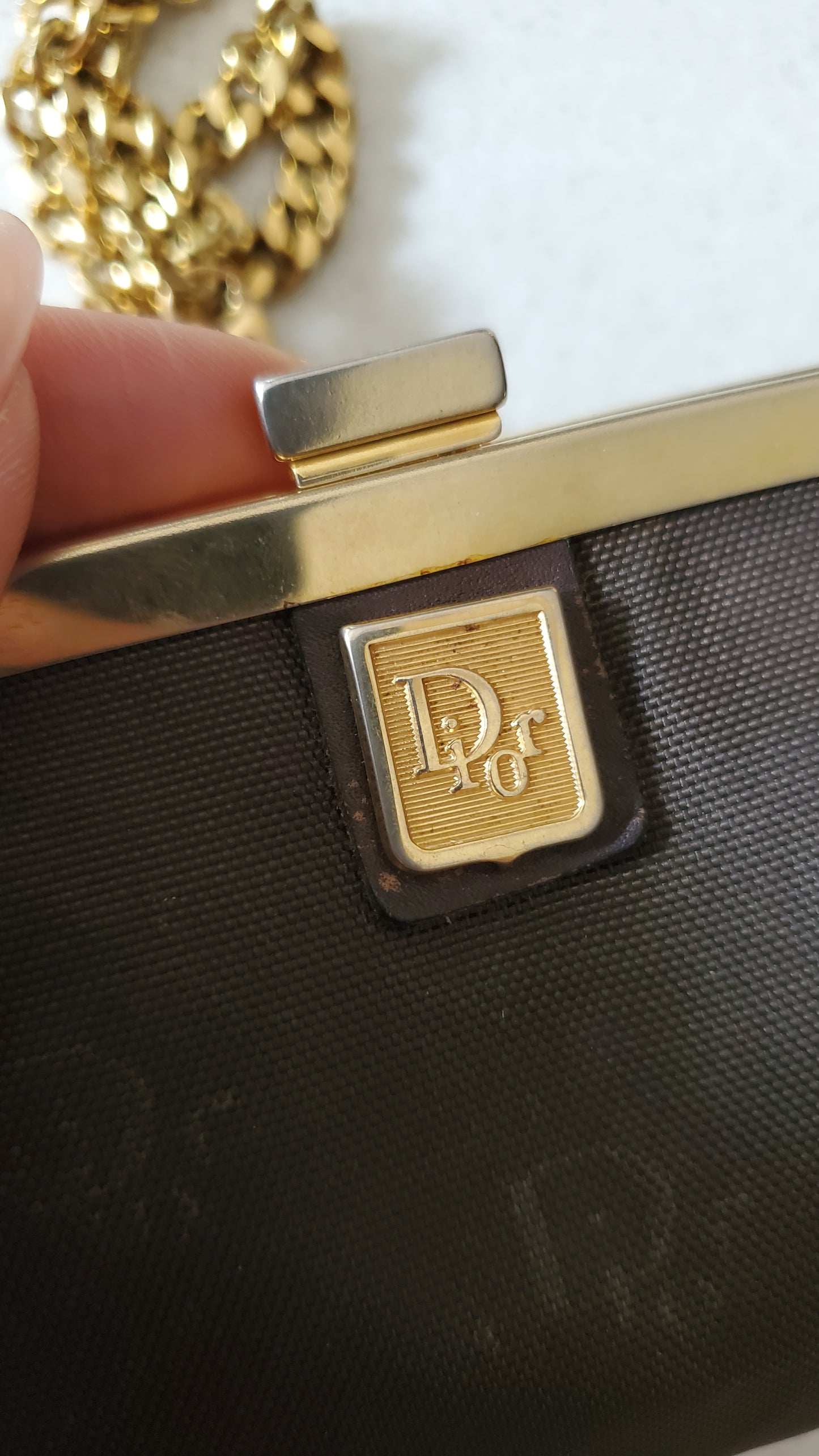 Authentic Vintage Dior Upcycle Versatile Black Mini Pouch on Chain