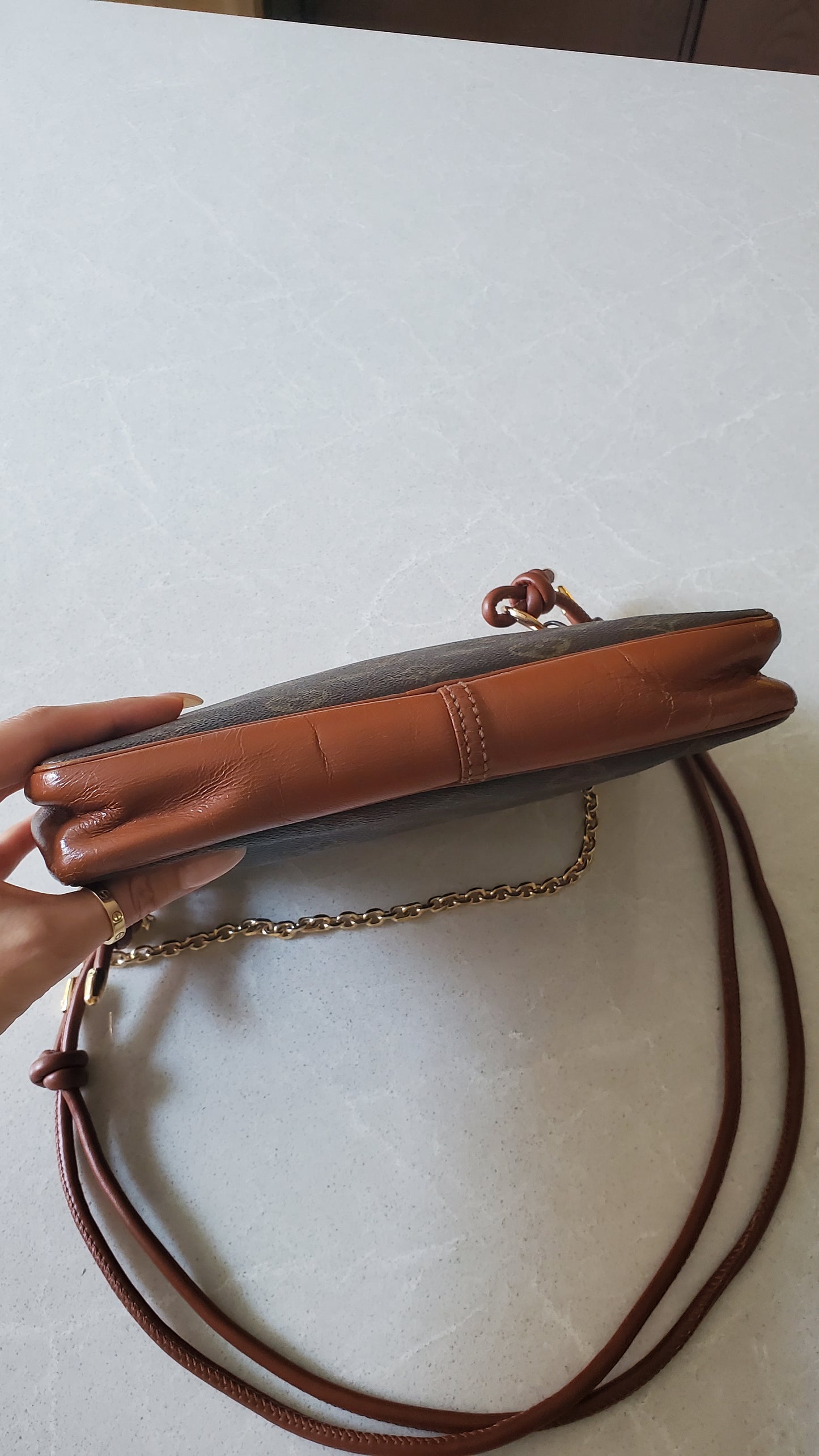 Authentic Vintage Louis Vuitton Upcycle Purse on Chain & Strap