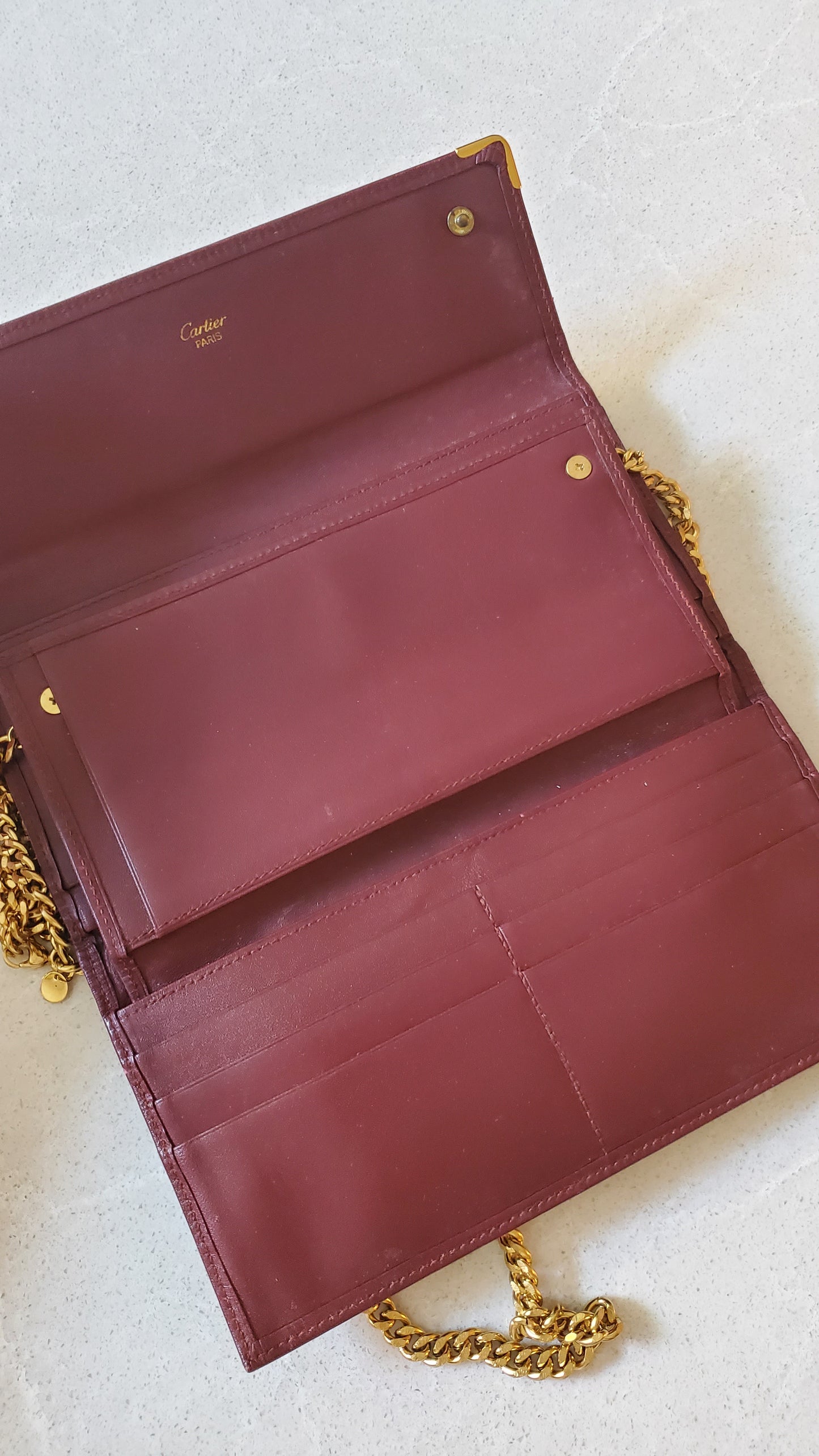 Authentic Vintage Cartier Upcycle Long Wallet on Chain
