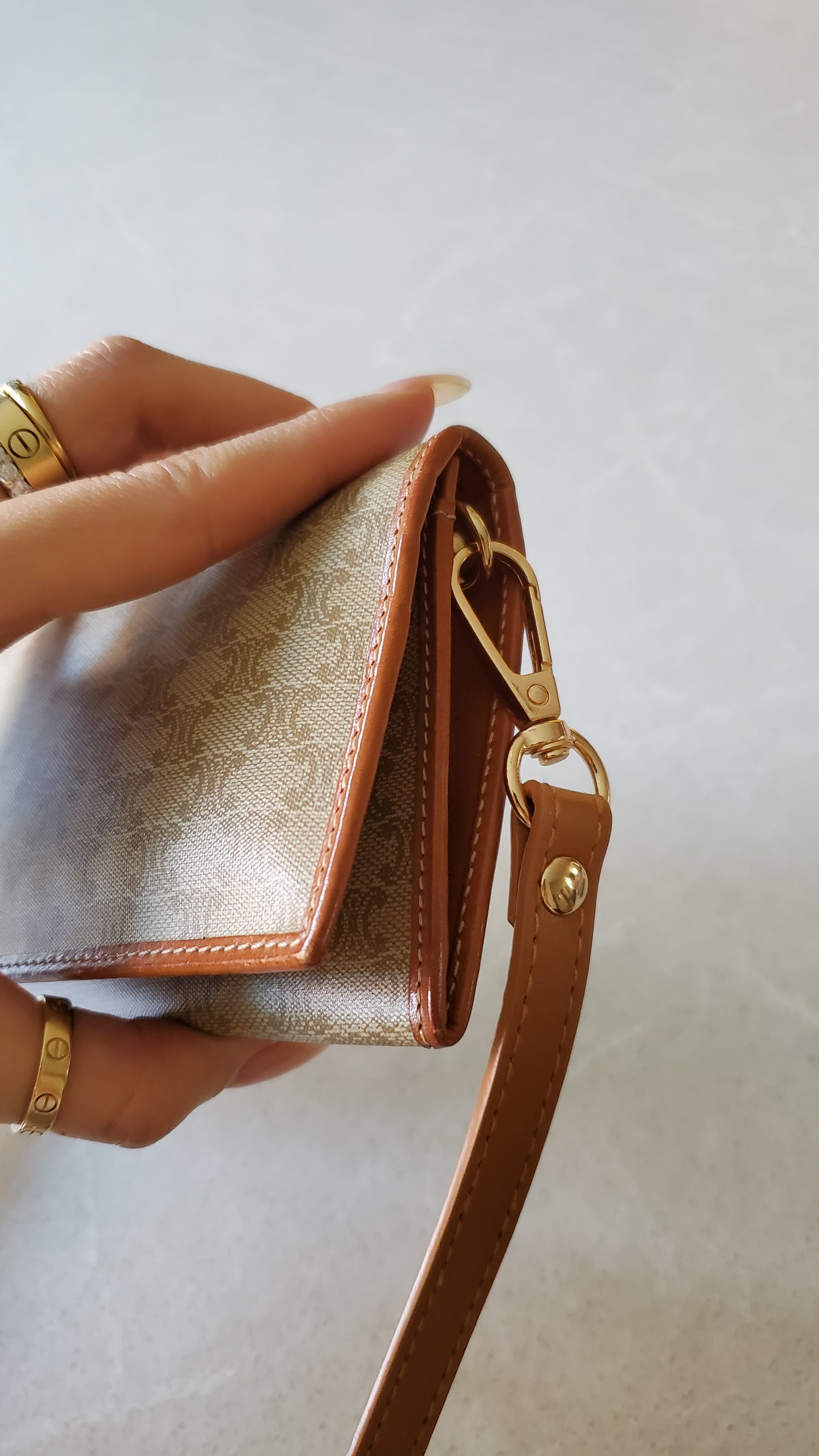 Authentic Vintage Celine Upcycle Long Flap Wallet on Strap