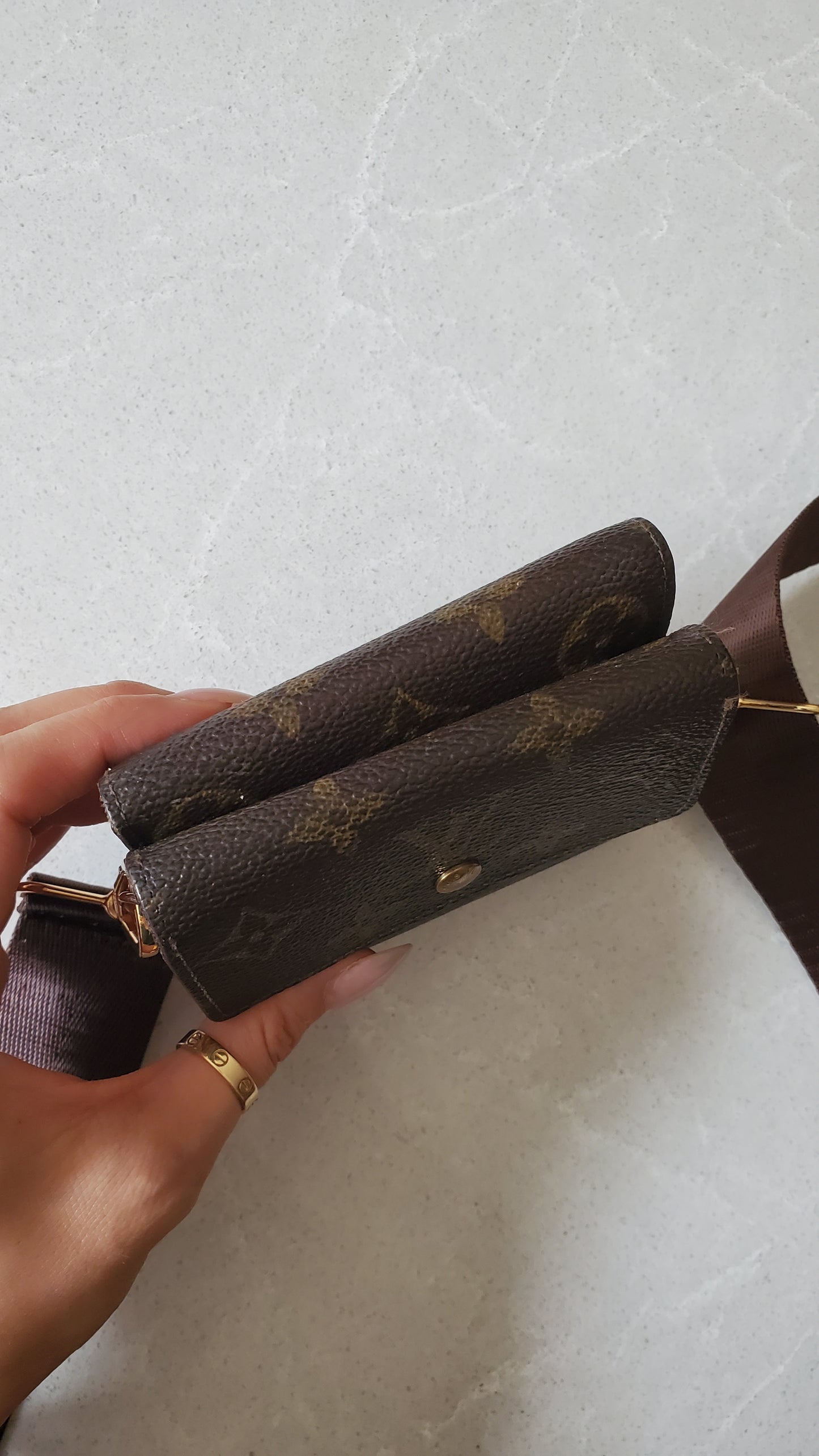 Authentic Vintage Louis Vuitton (TH1916) Upcycle Small Wallet on Chain & Strap