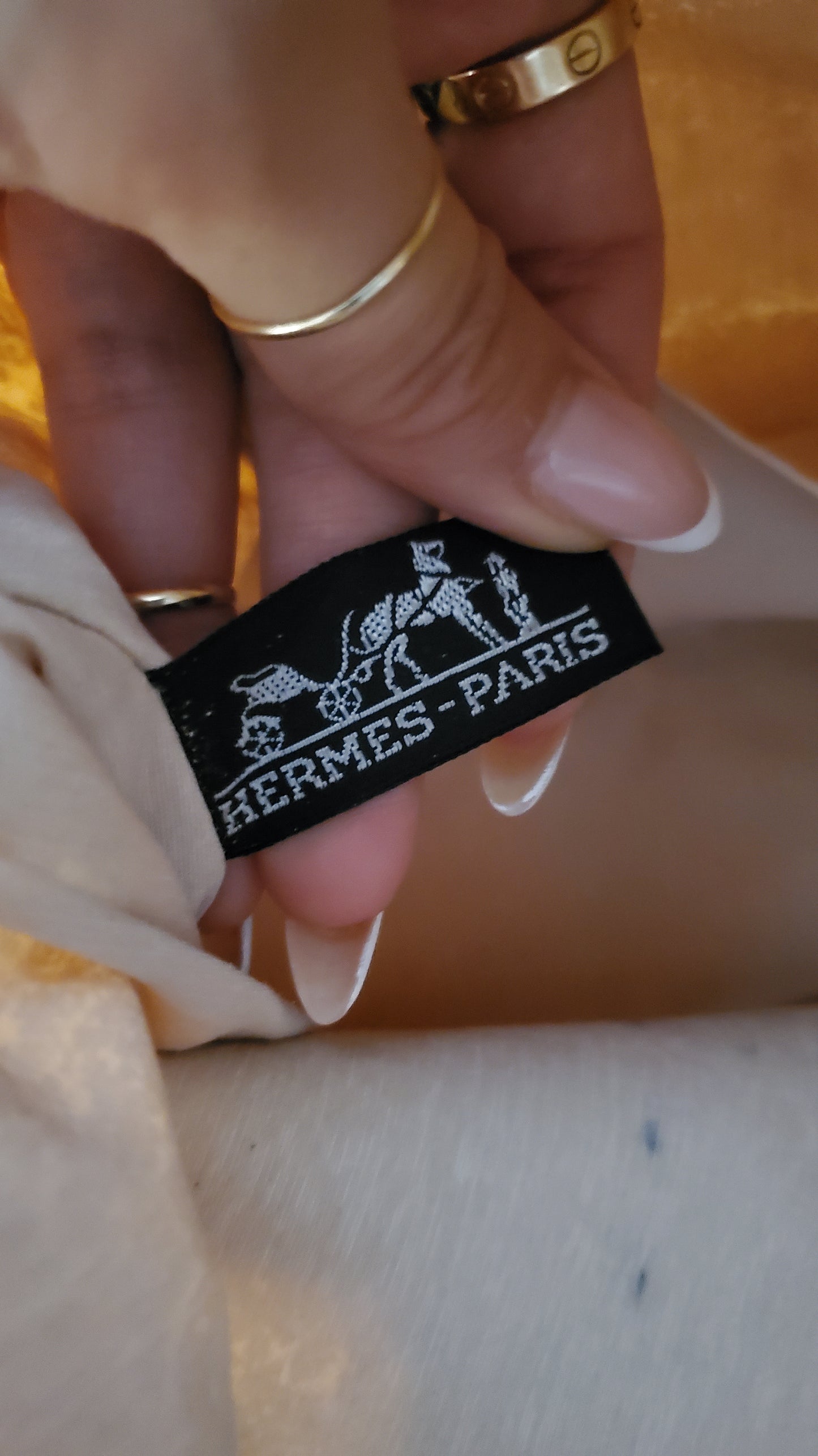 Authentic Hermès Upcycle Large Cream Canvas Bag on Strap