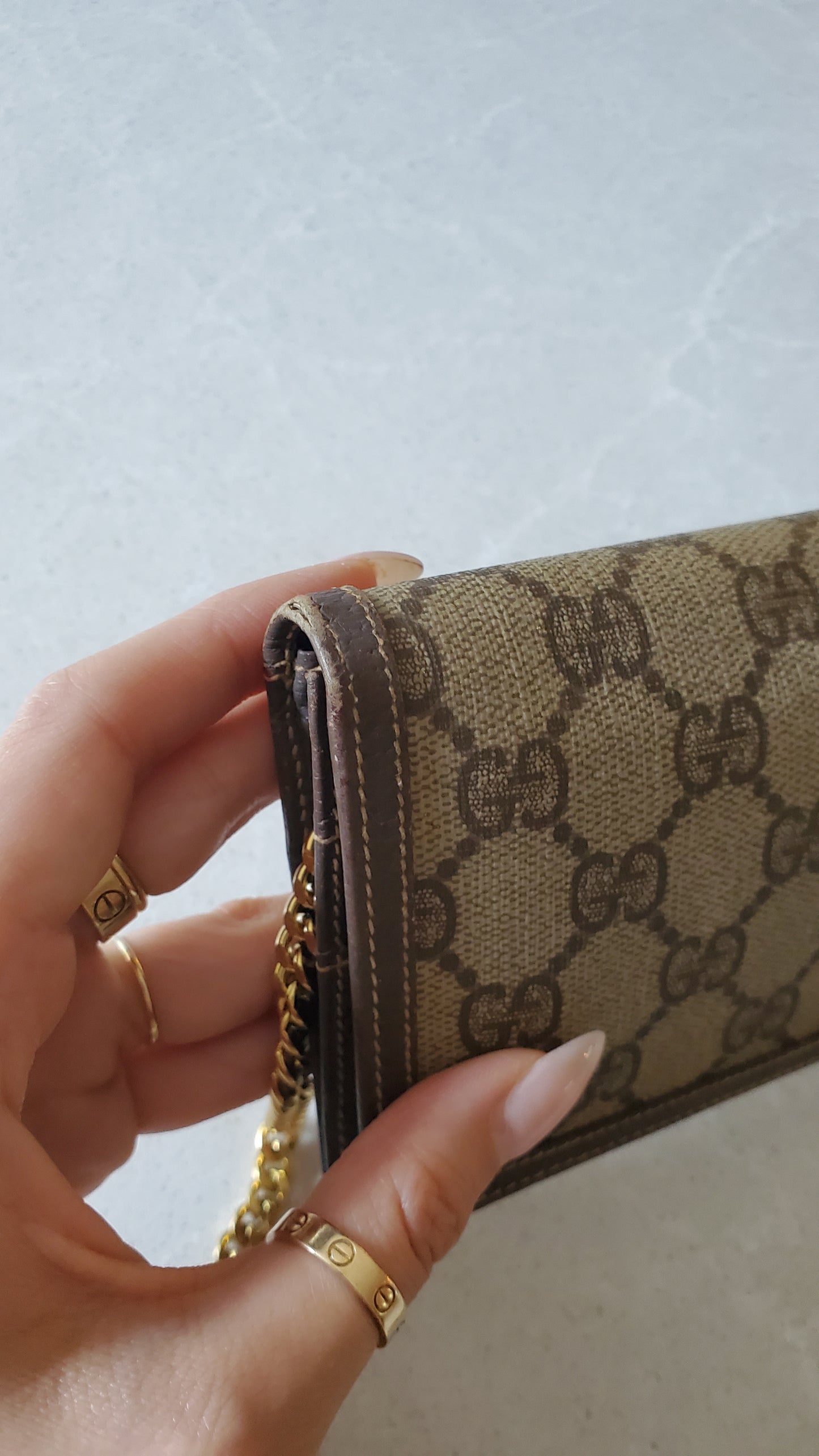 Authentic Vintage Gucci Upcycle Long Wallet on Chain & Strap
