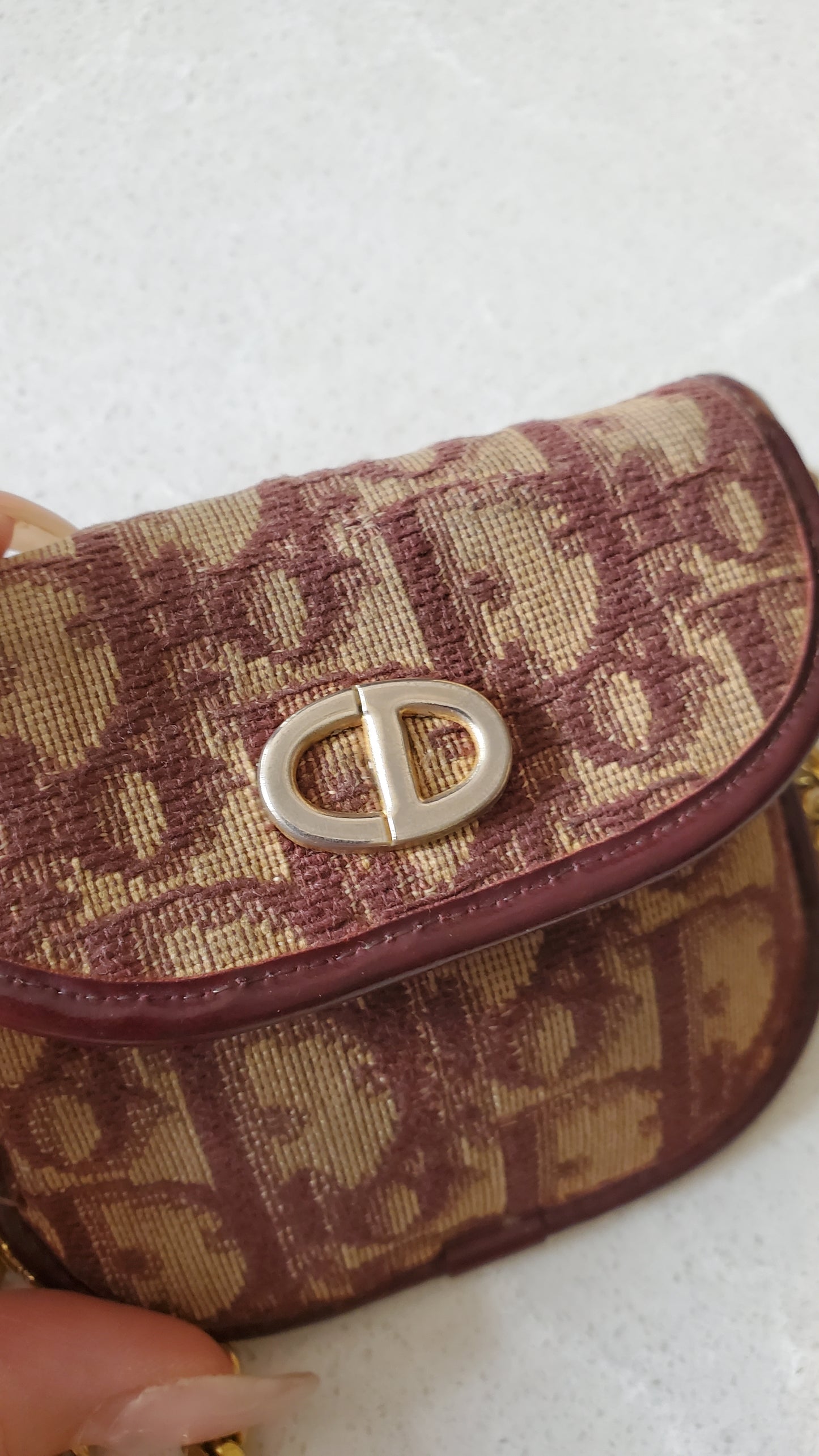 Authentic Vintage Dior Upcycle Versatile Mini Pouch on Chain