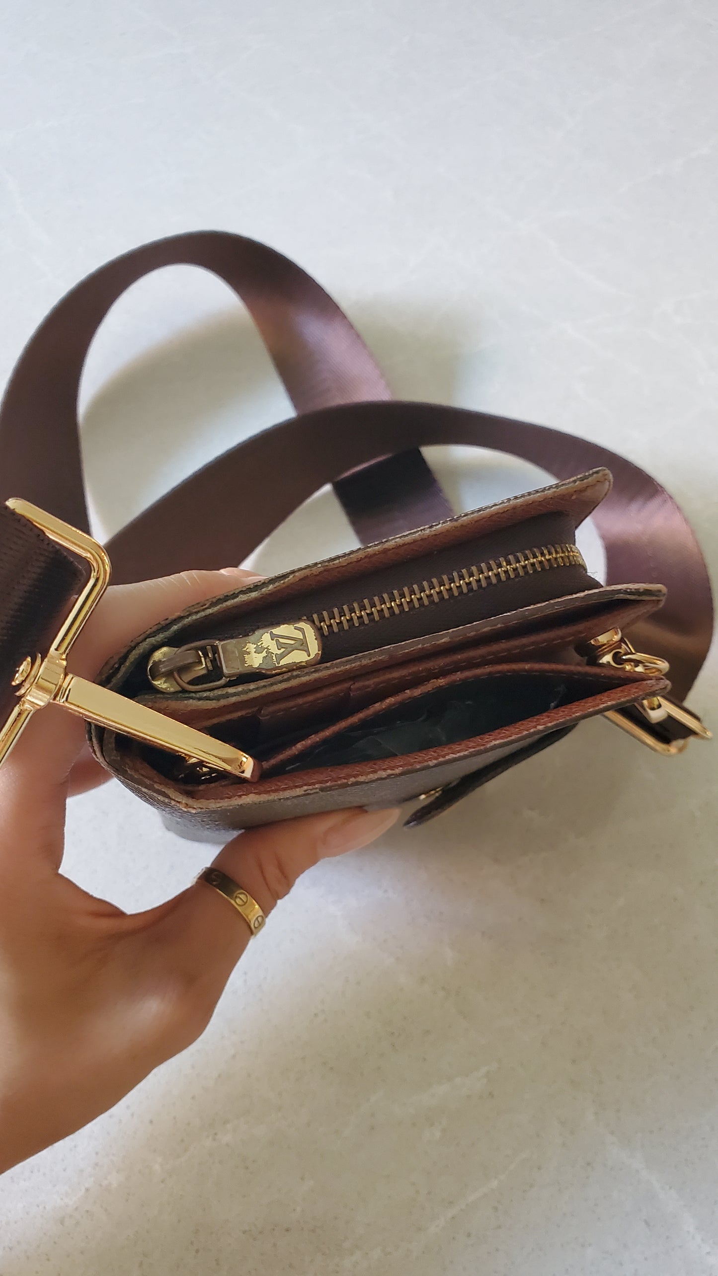 Authentic Vintage Louis Vuitton Upcycle Small Wallet on Strap
