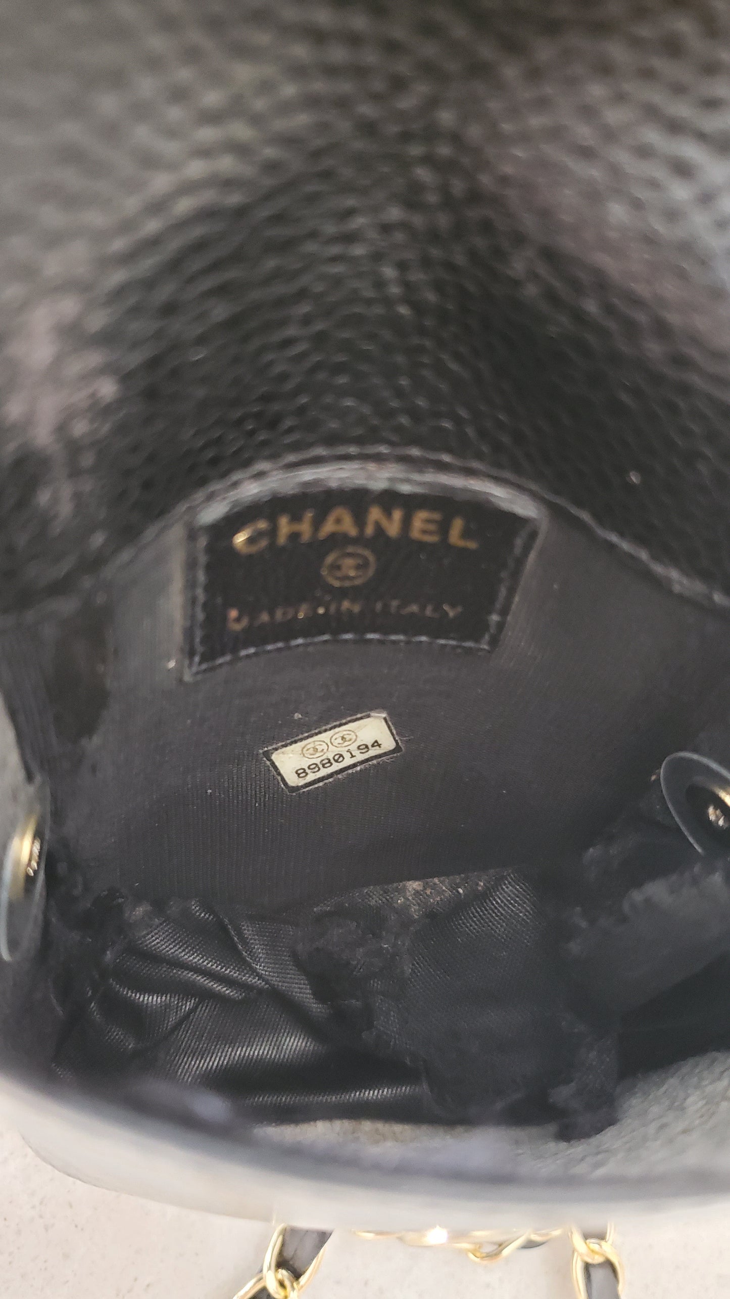 Authentic Vintage Chanel Upcycle Versatile Black Caviar Small Pouch on Chain (2 chains option)