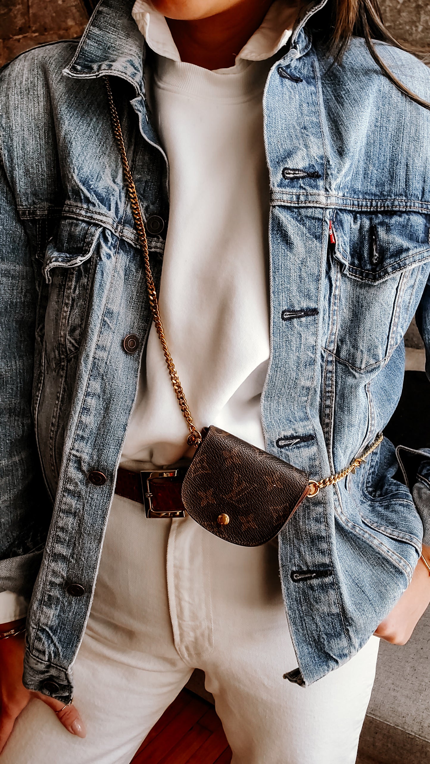 Authentic Vintage Louis Vuitton Upcycle Mini Pouch on Chain