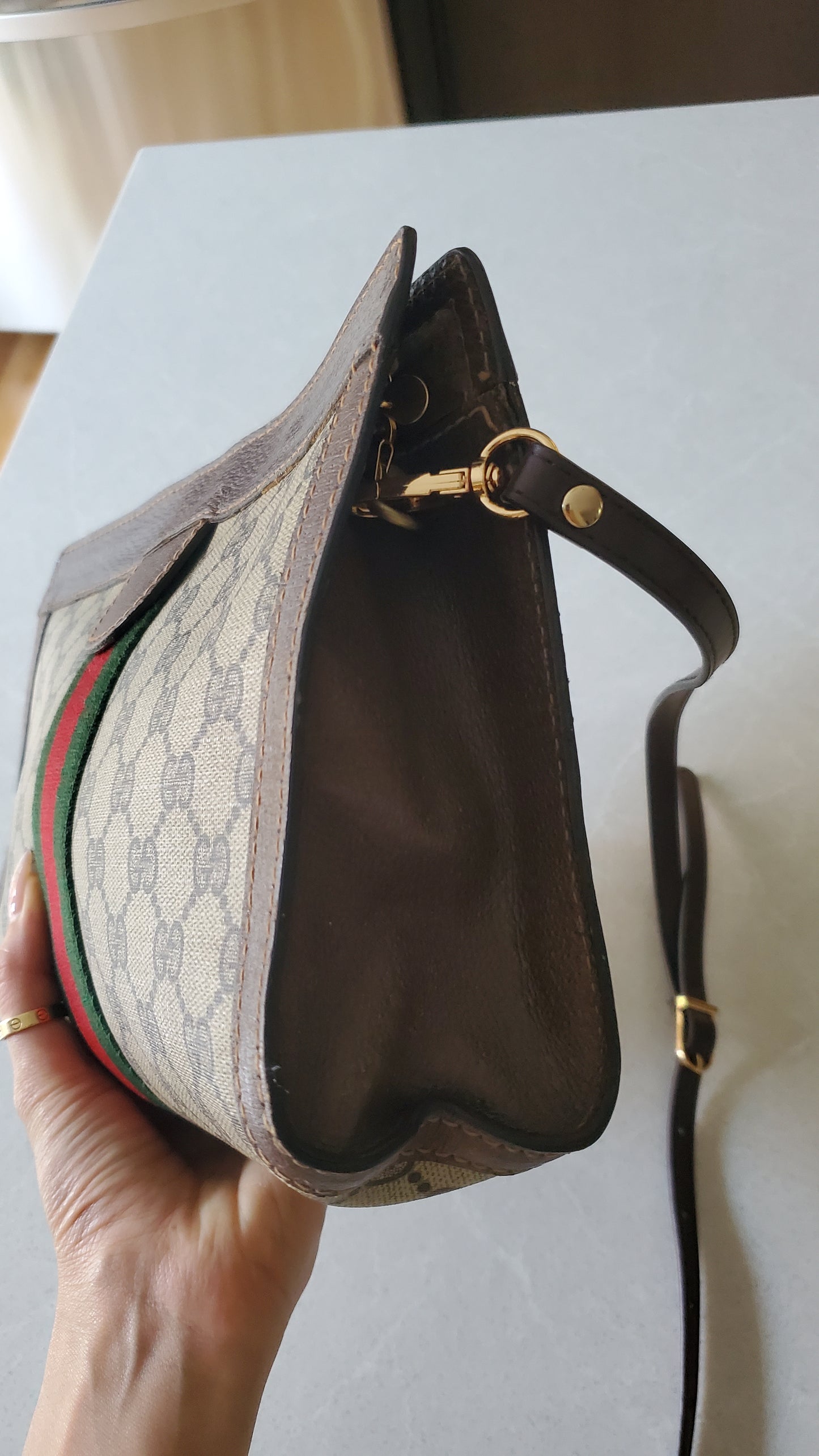 Authentic Vintage Gucci Upcycle Purse on Strap and Chain