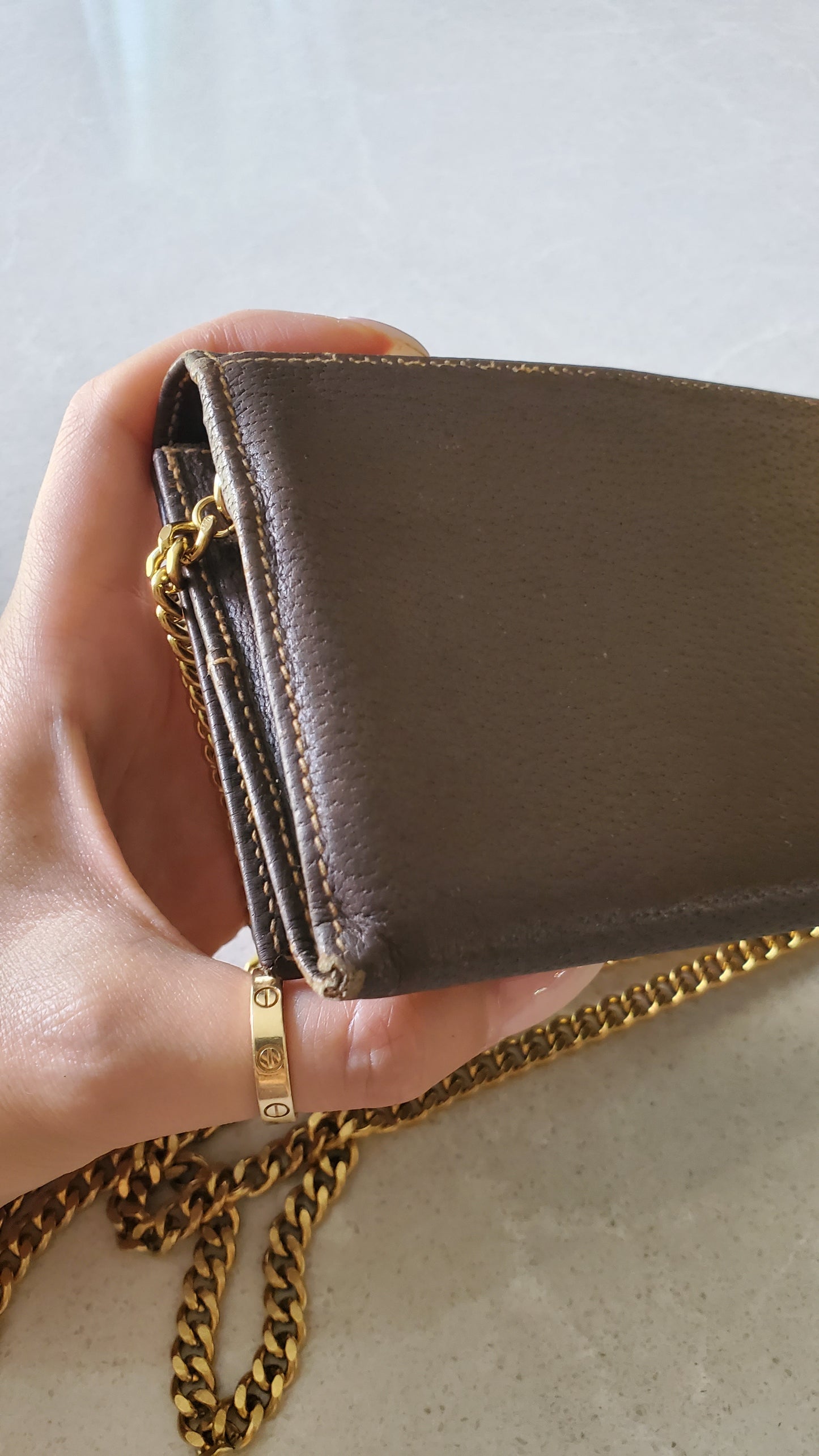 Authentic Vintage Gucci Upcycle Long Wallet on Chain & Strap