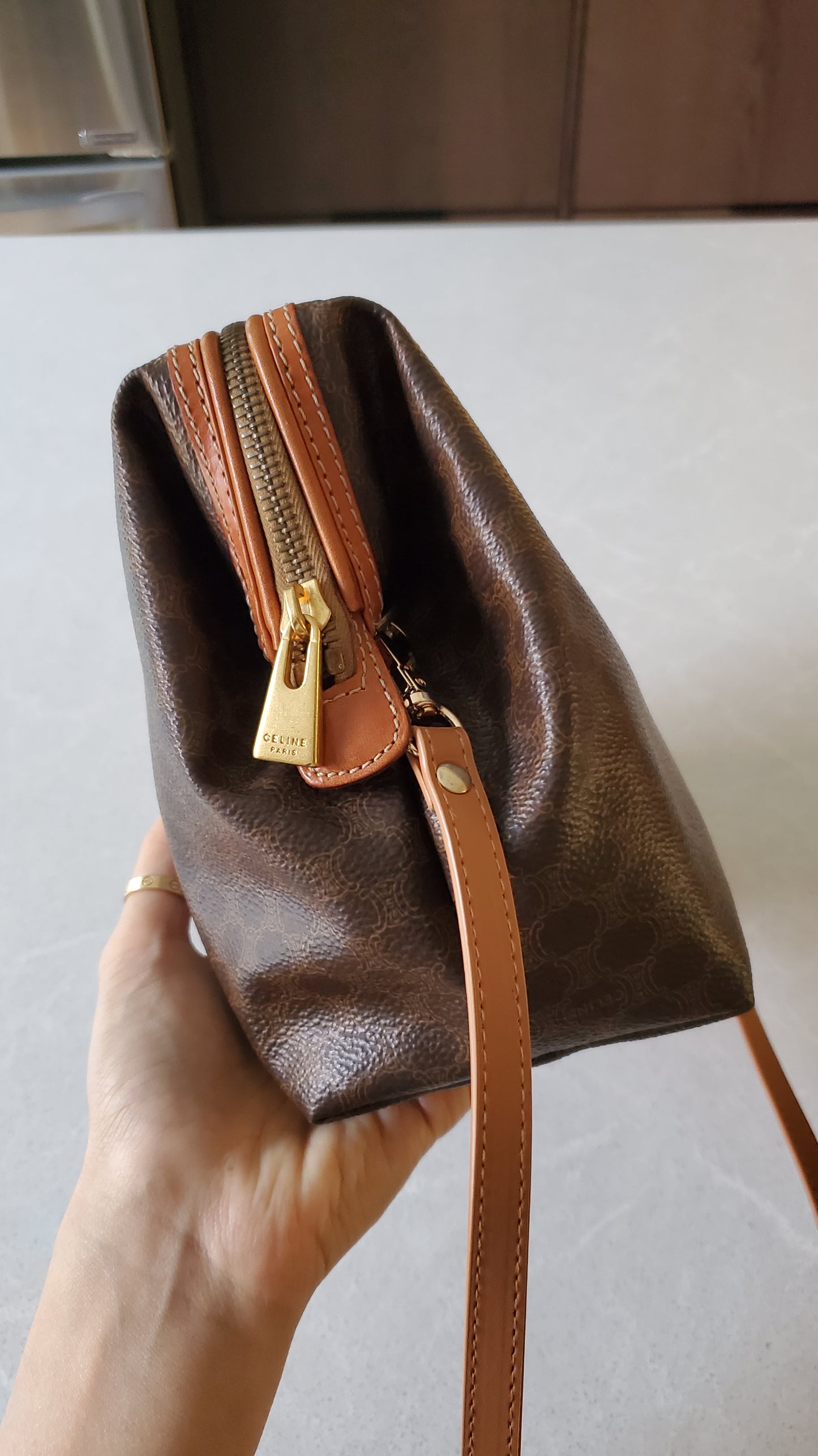Authentic Vintage Celine Upcycle Medium Pouch on Strap