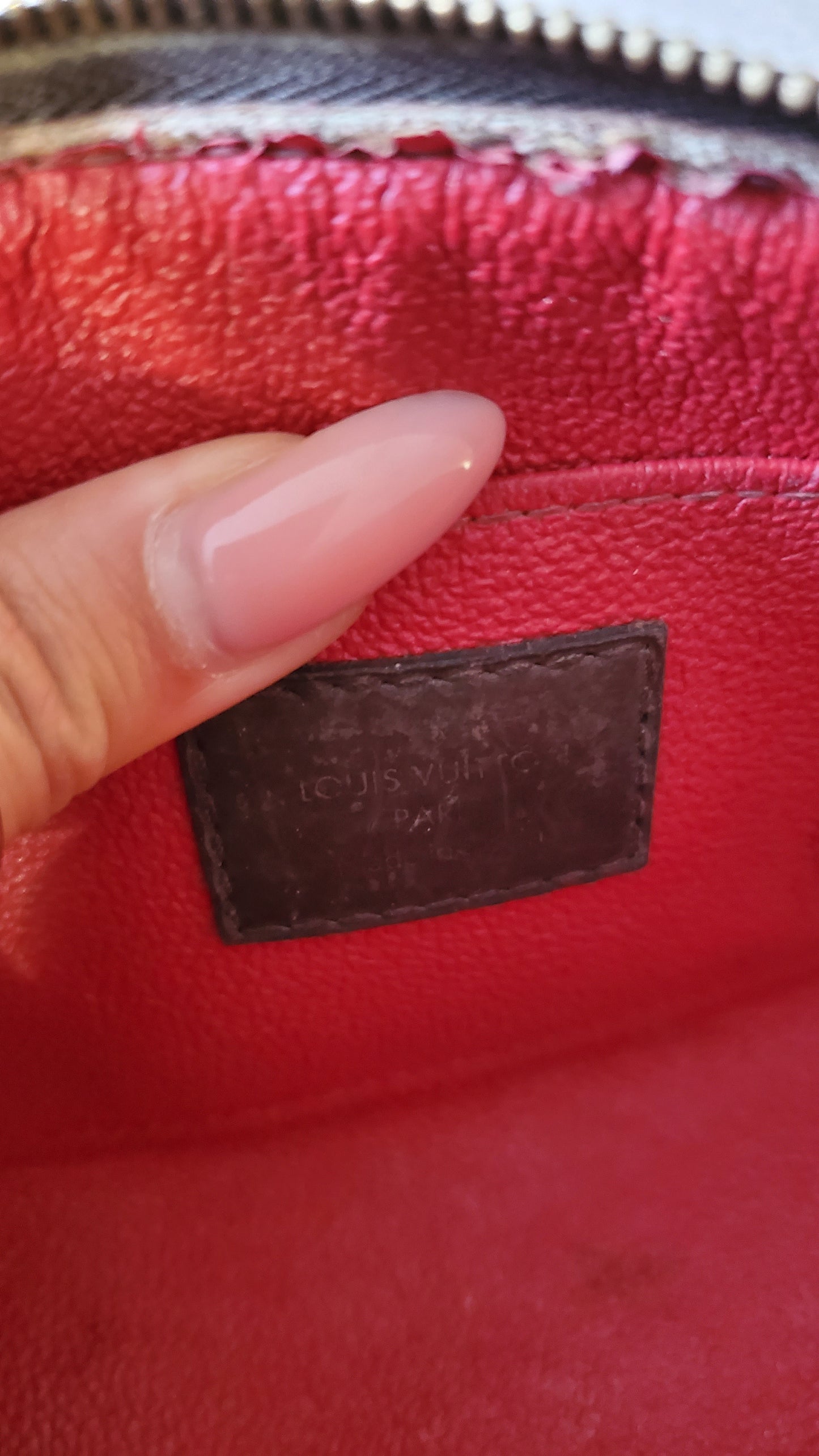 Authentic Louis Vuitton Upcycle Brown Ebene Pouch on Chain & Strap