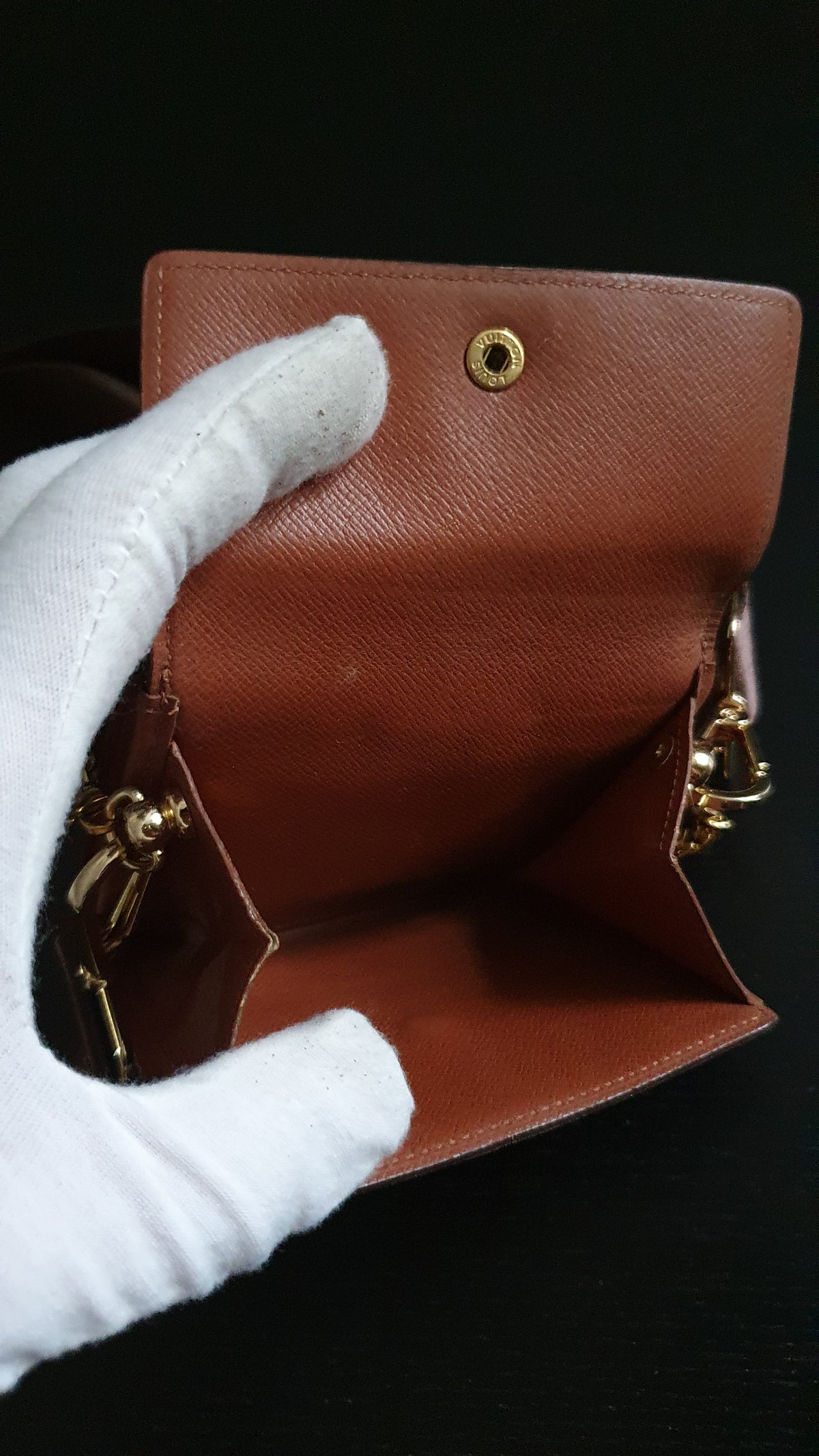 Authentic Vintage Louis Vuitton (4) Upcycle Small Wallet on Chain & Strap