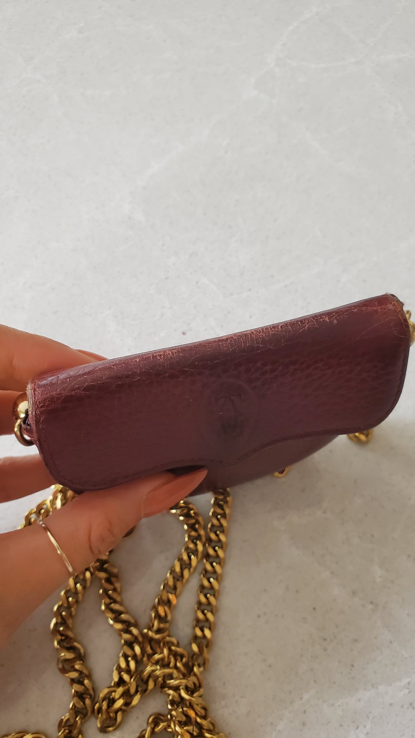 Authentic Vintage Cartier (1/2) Upcycle Mini Pouch on Chain