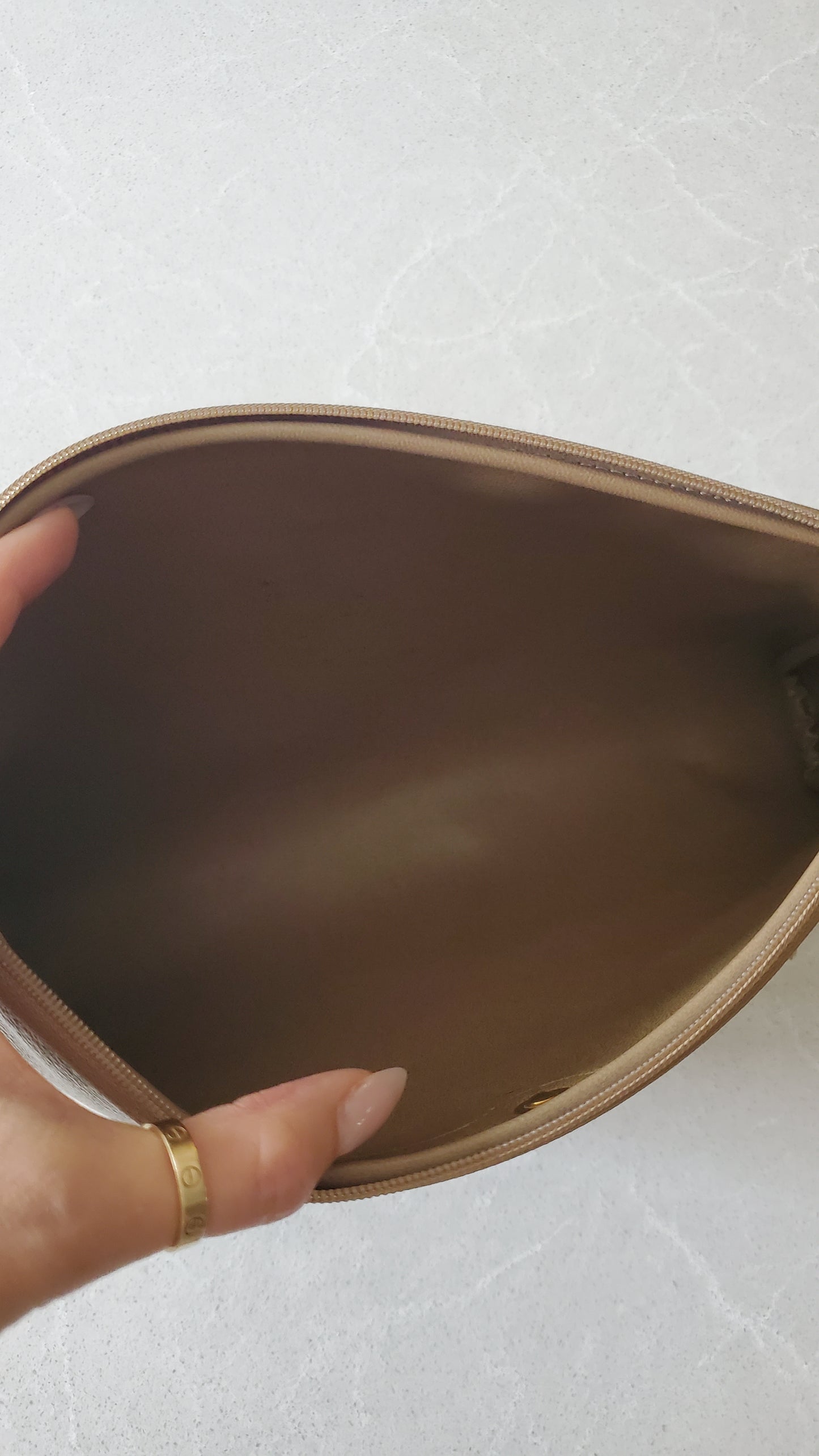 Authentic Vintage Dior Tan Purse on Strap & Chain